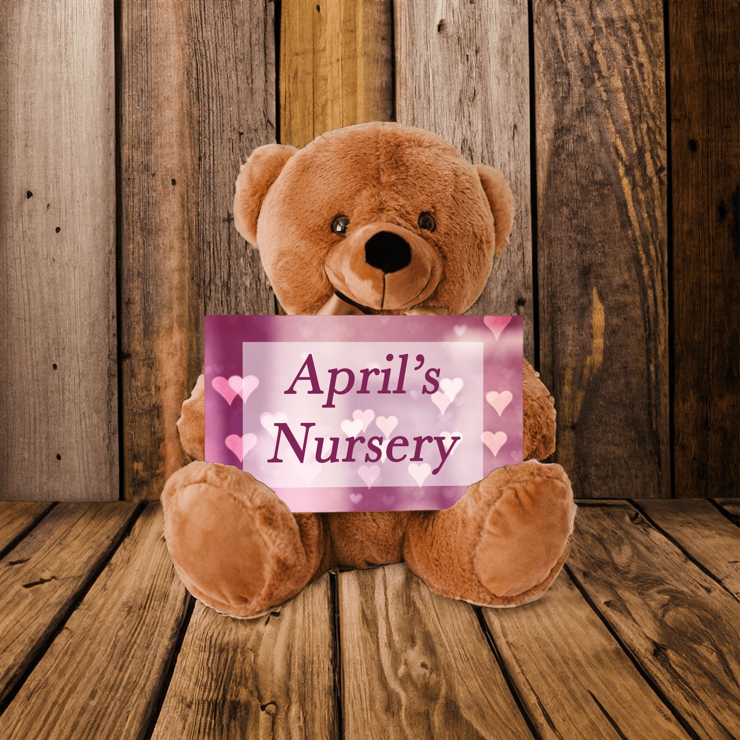 Girl Nursery Pink Bear Sign