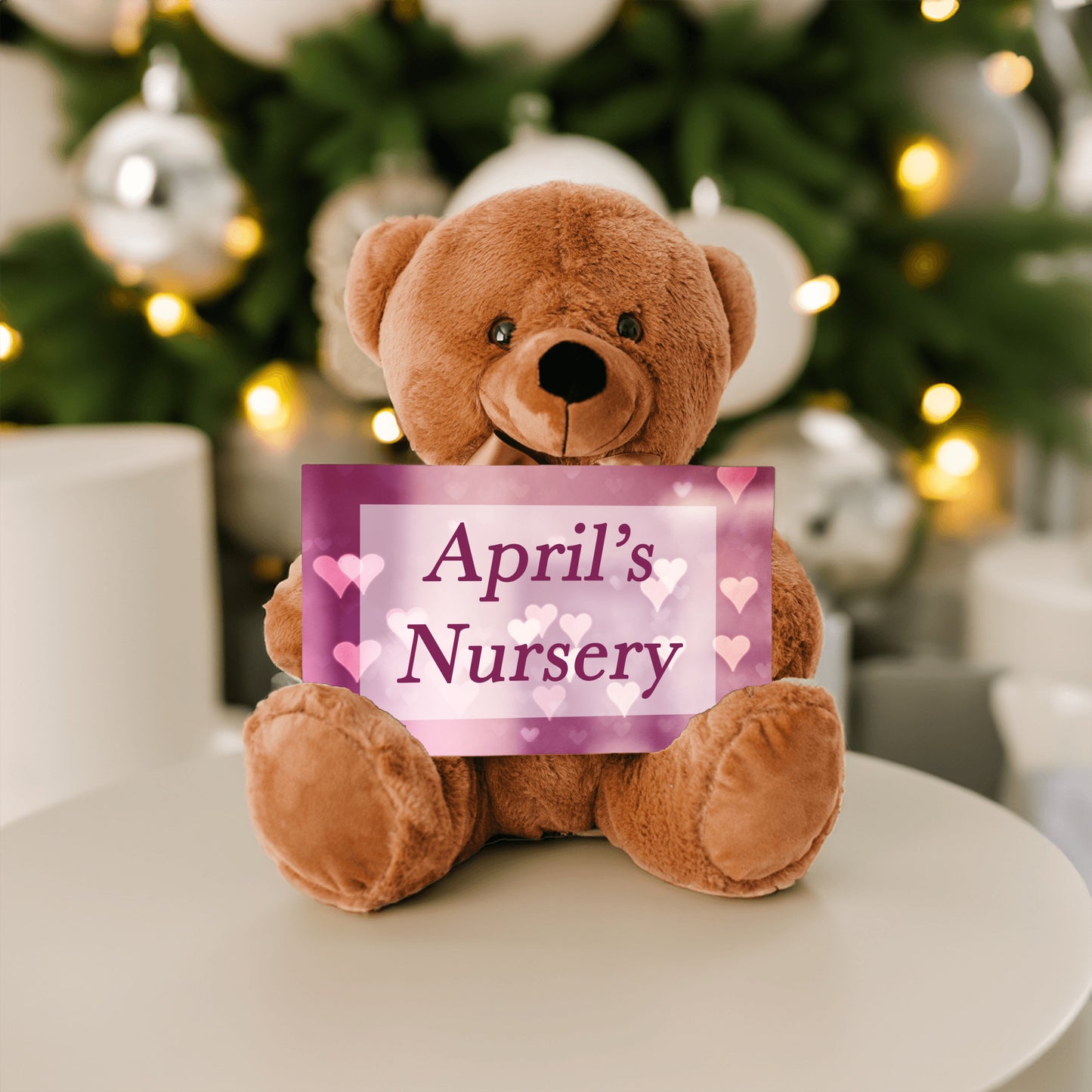 Girl Nursery Pink Bear Sign
