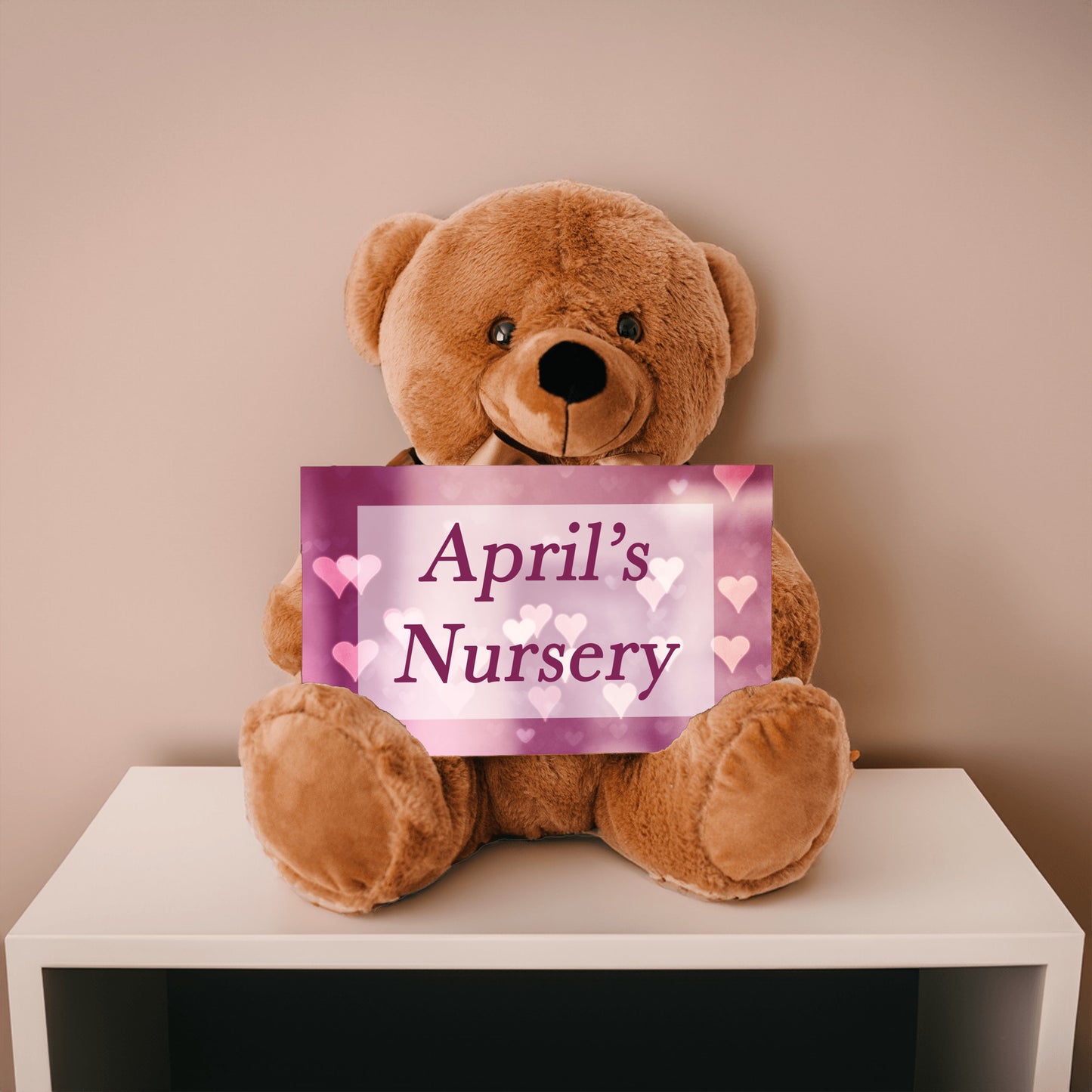 Girl Nursery Pink Bear Sign