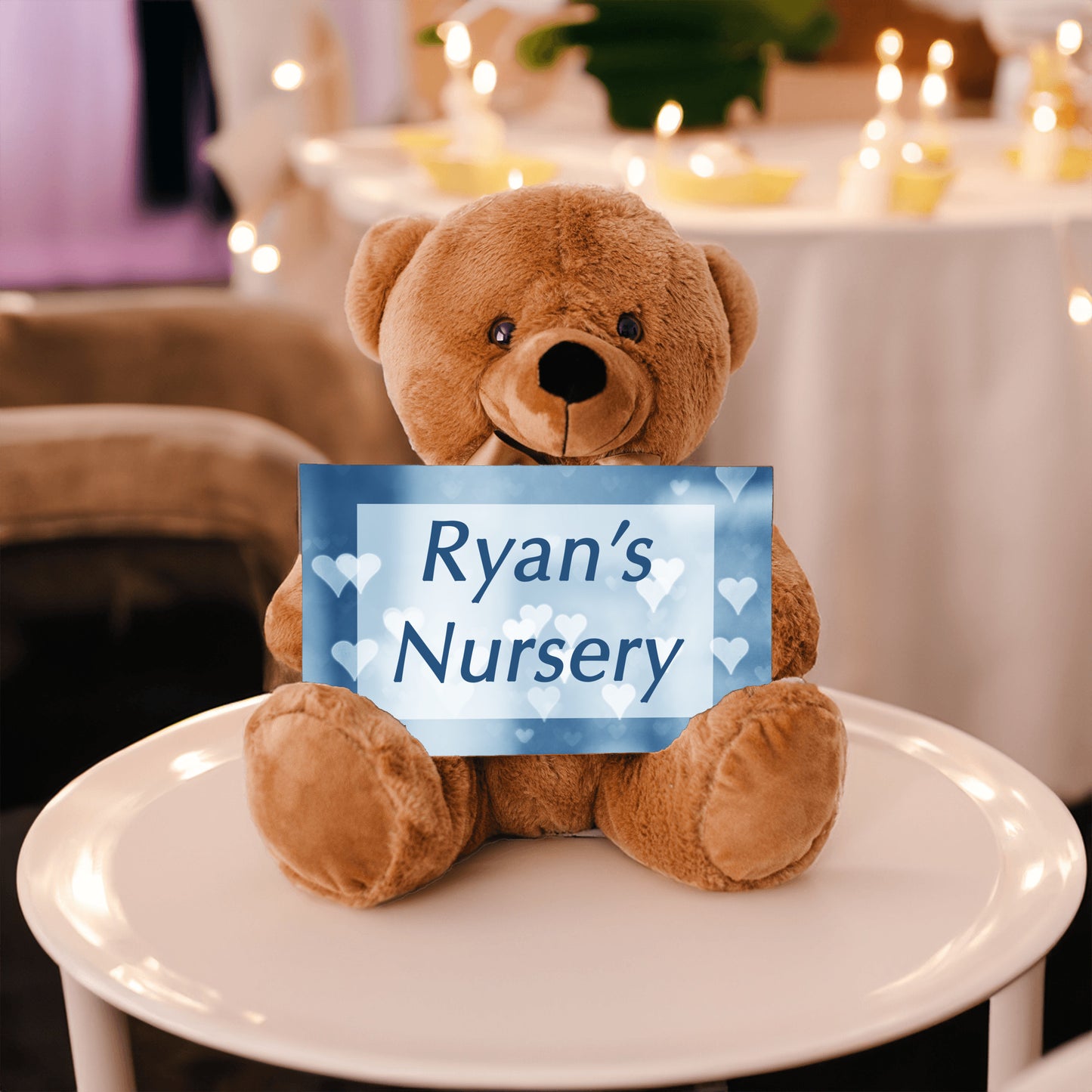Boy Nursery Blue Bear Sign Gift