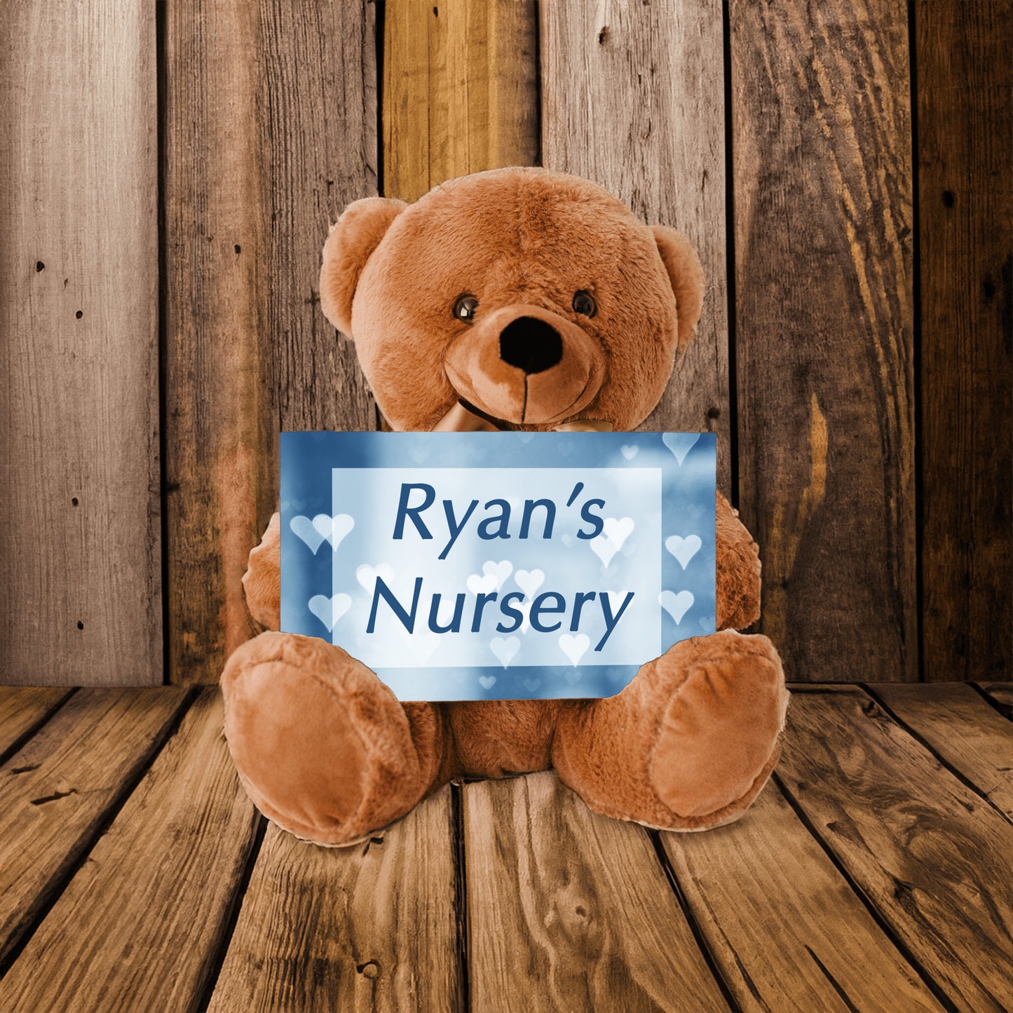 Boy Nursery Blue Bear Sign Gift