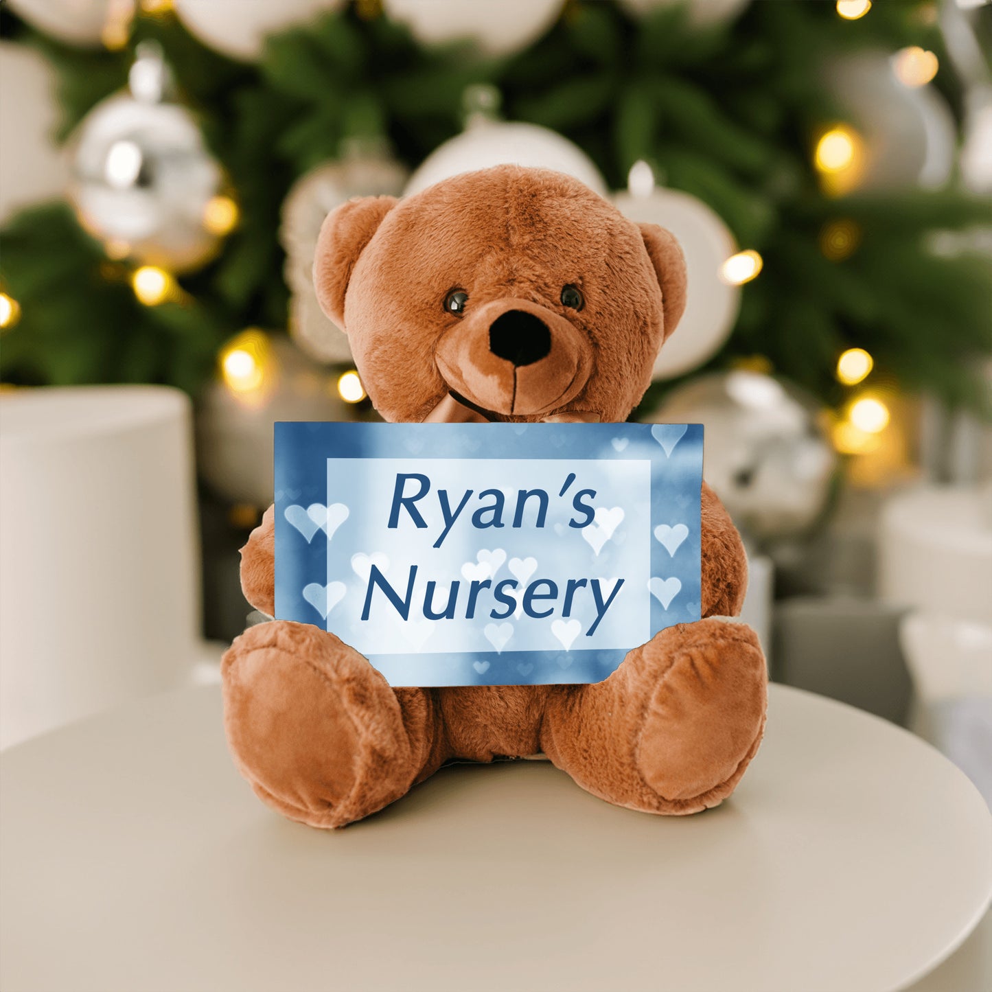 Boy Nursery Blue Bear Sign Gift