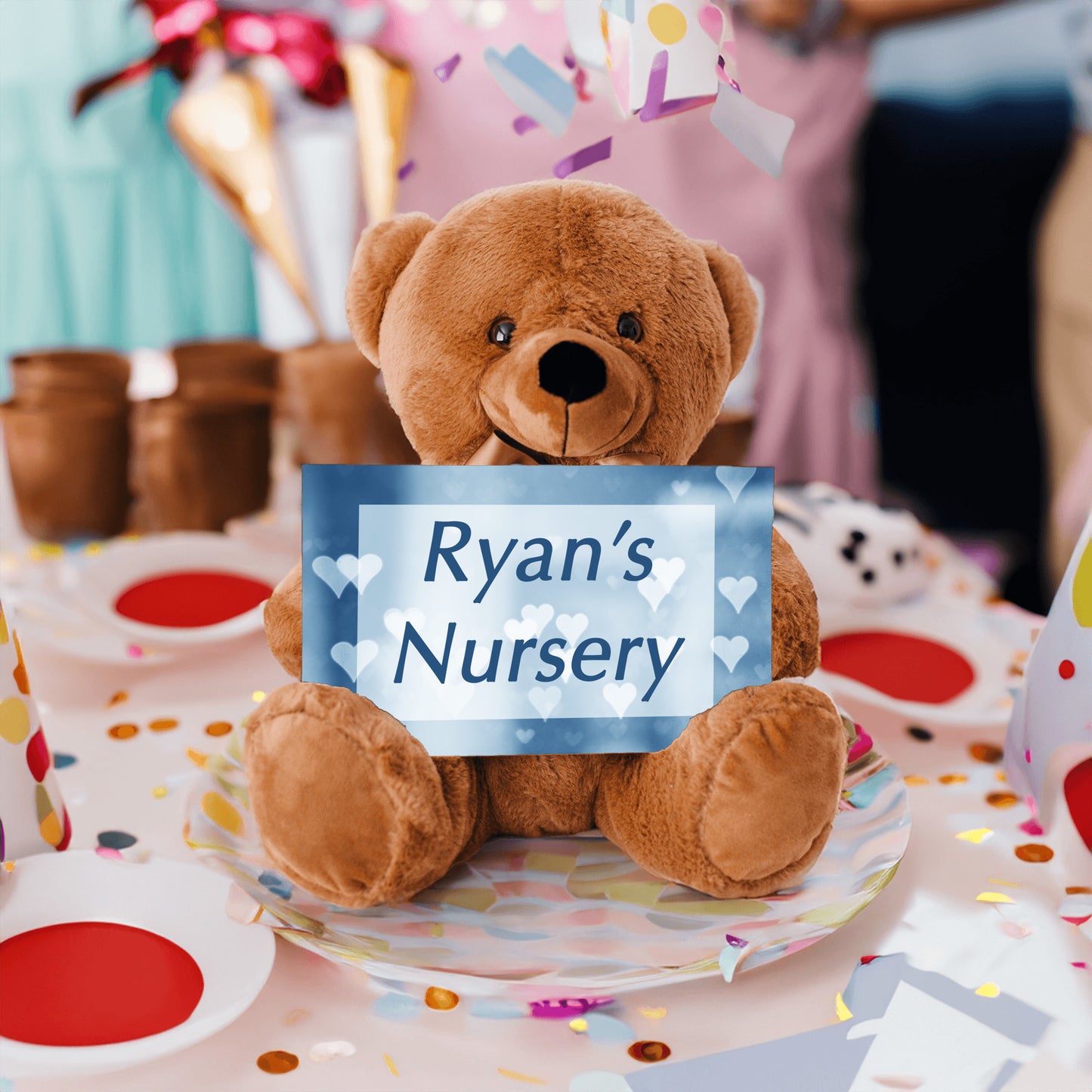 Boy Nursery Blue Bear Sign Gift