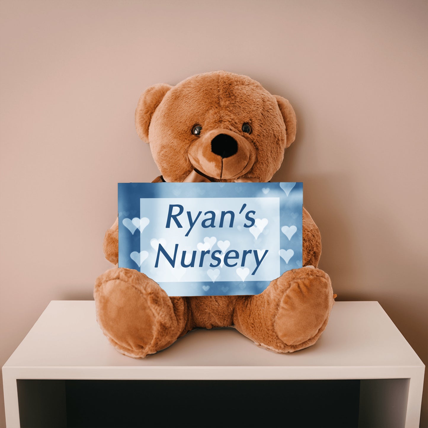 Boy Nursery Blue Bear Sign Gift