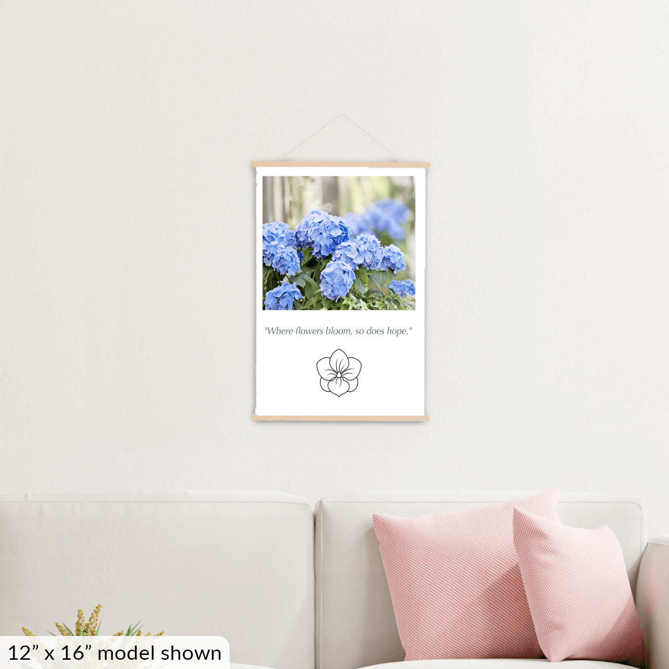 Blue Hydrangea Flower Canvas Art