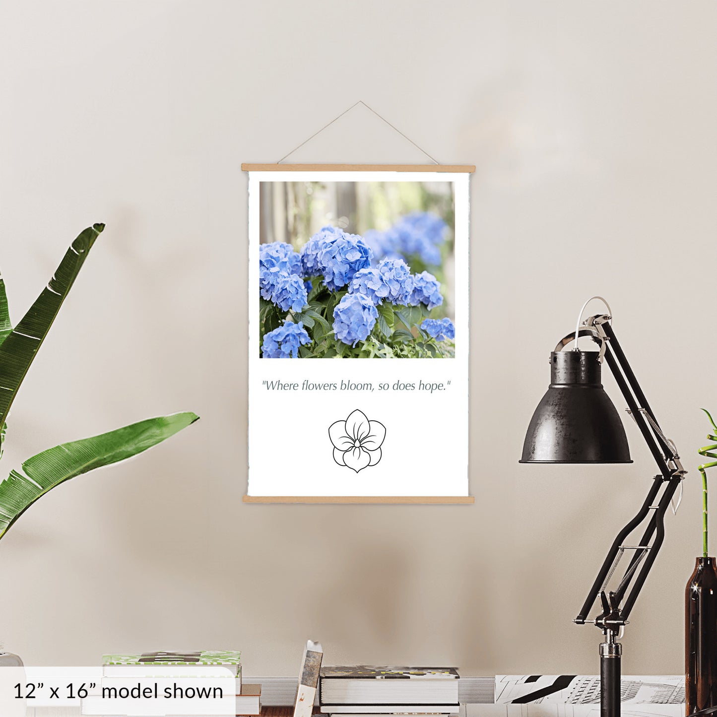 Blue Hydrangea Flower Canvas Art