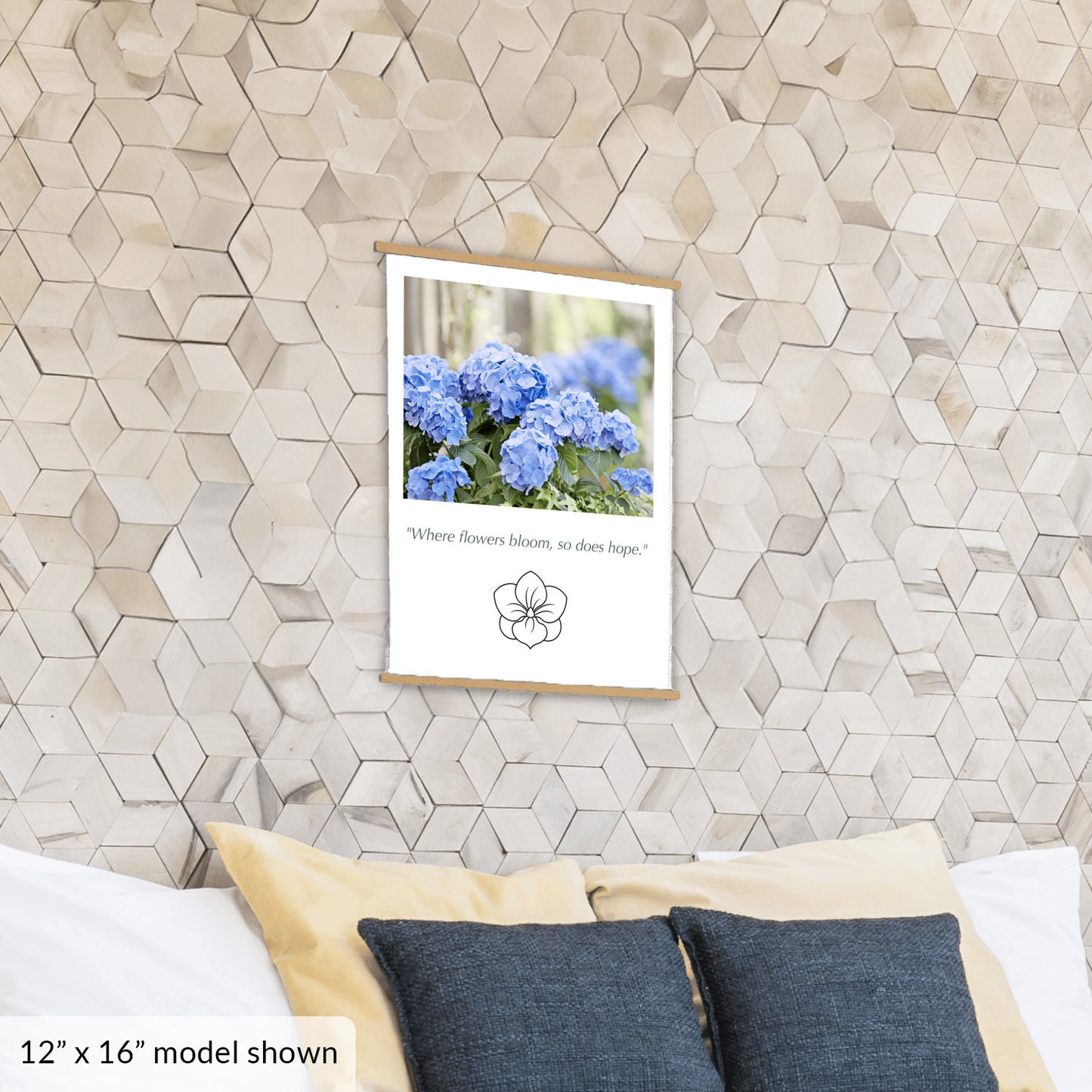 Blue Hydrangea Flower Canvas Art