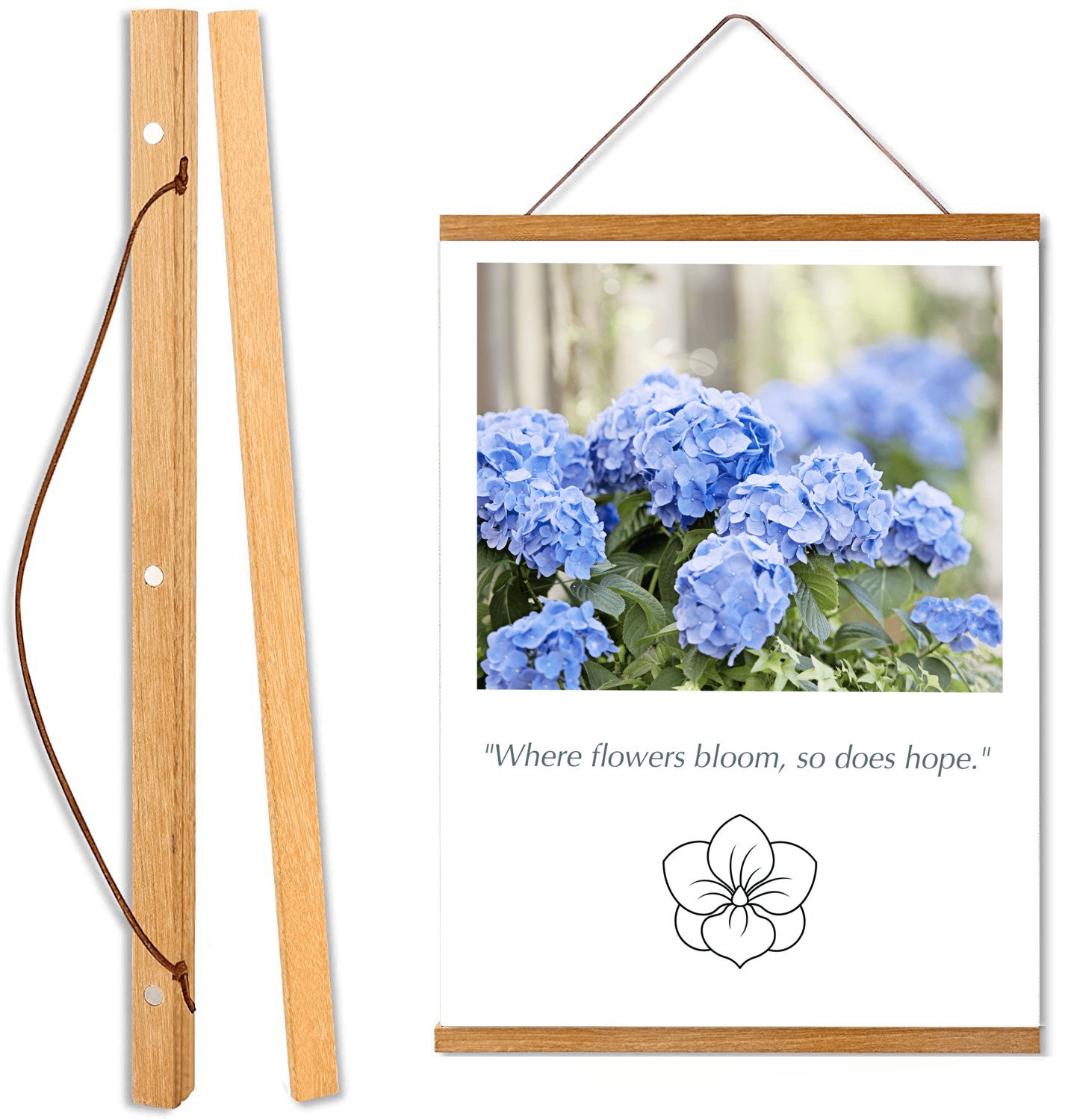Blue Hydrangea Flower Canvas Art