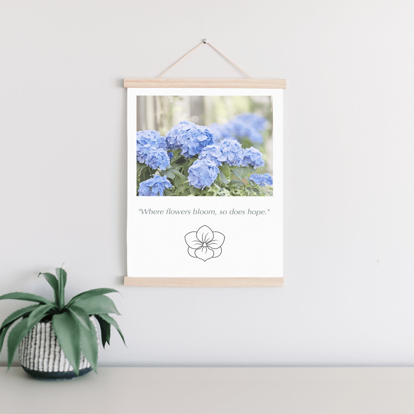 Blue Hydrangea Flower Canvas Art