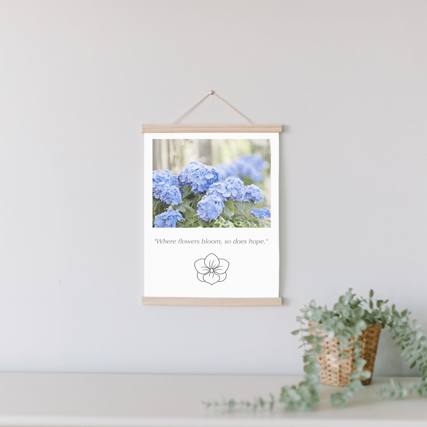 Blue Hydrangea Flower Canvas Art