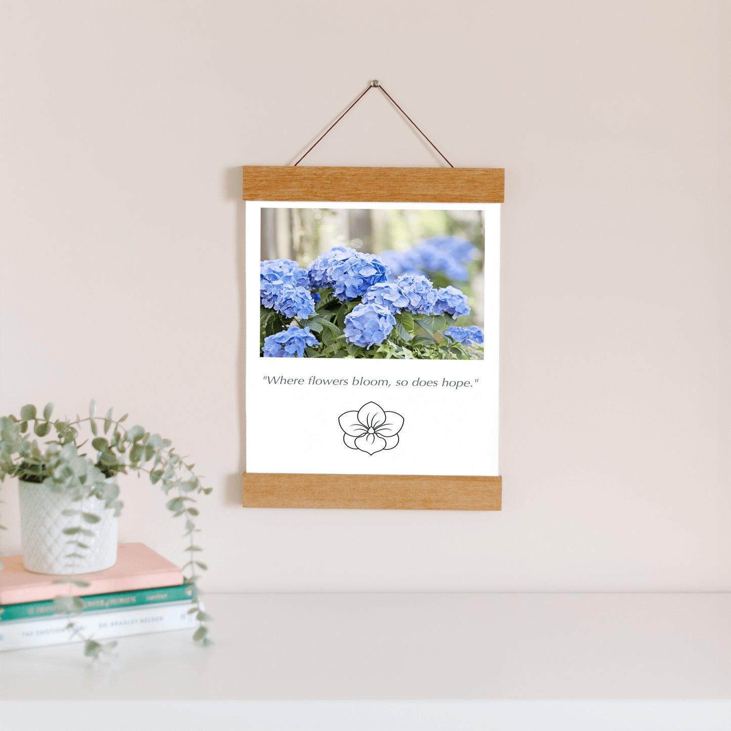 Blue Hydrangea Flower Canvas Art