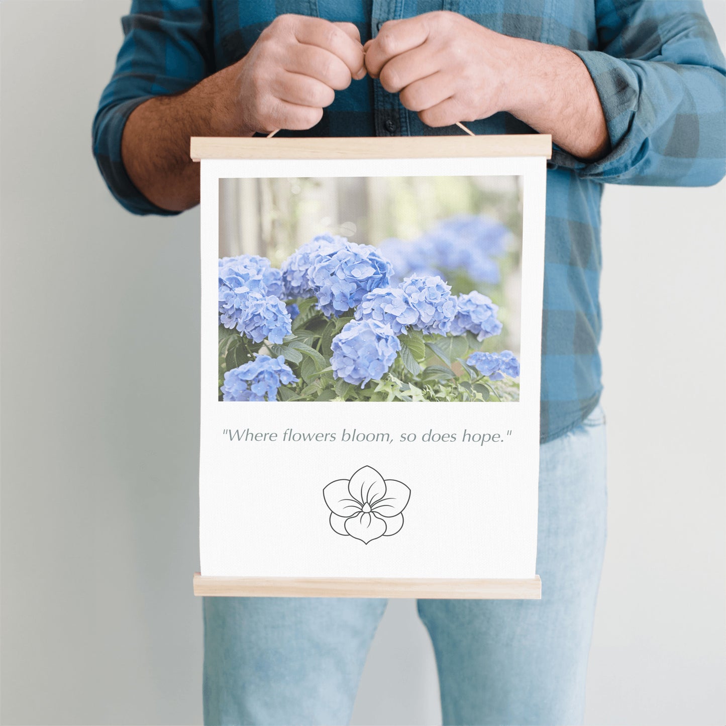 Blue Hydrangea Flower Canvas Art