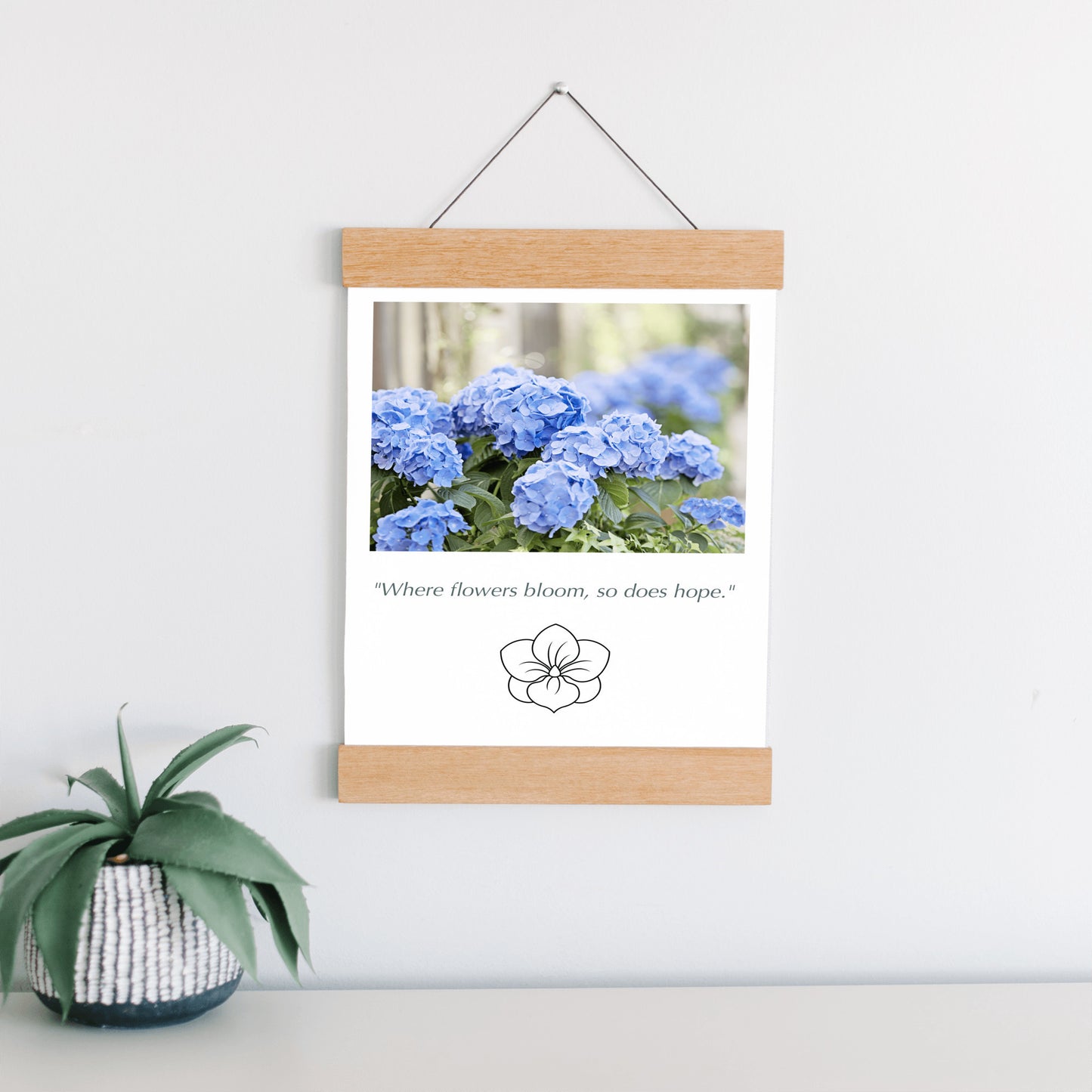 Blue Hydrangea Flower Canvas Art
