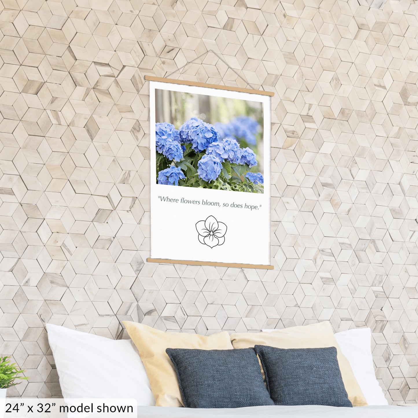 Blue Hydrangea Flower Canvas Art