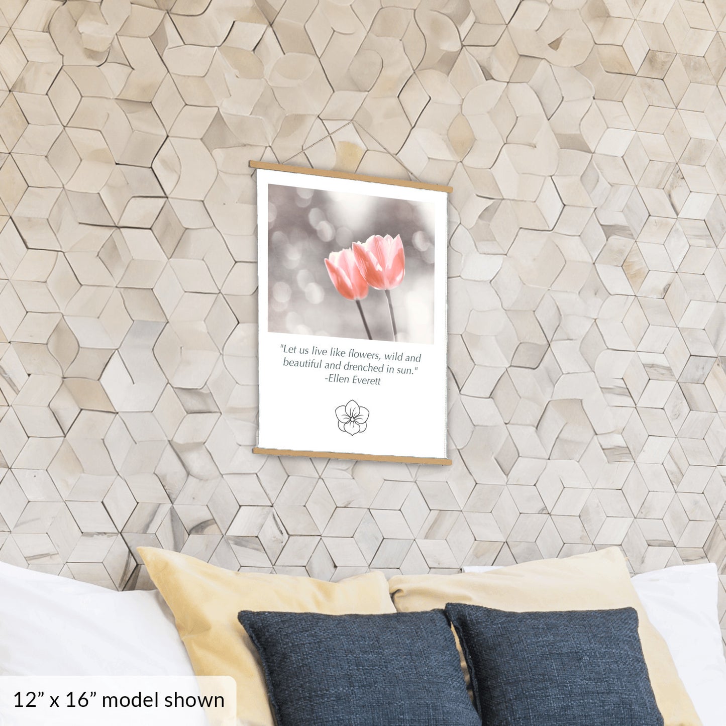 Tulip Flowers, Peach Coral Nature Wall Art