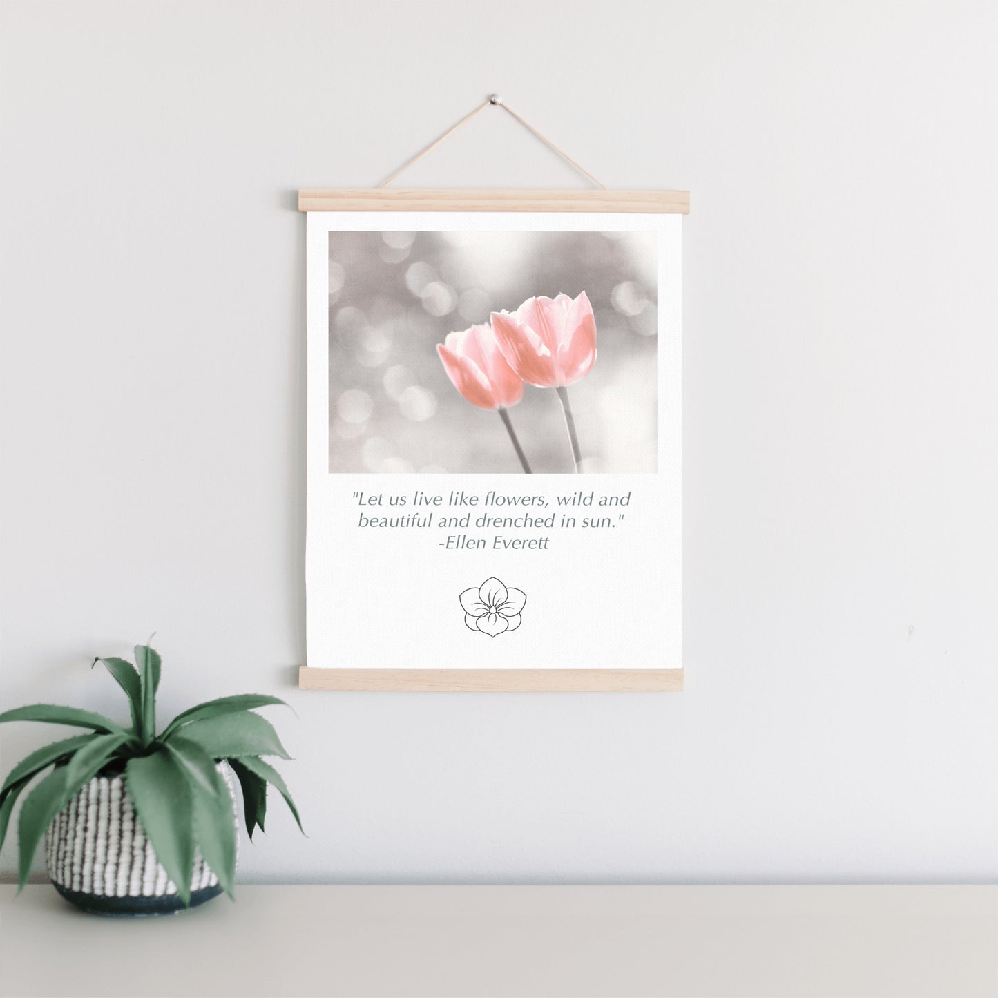 Tulip Flowers, Peach Coral Nature Wall Art
