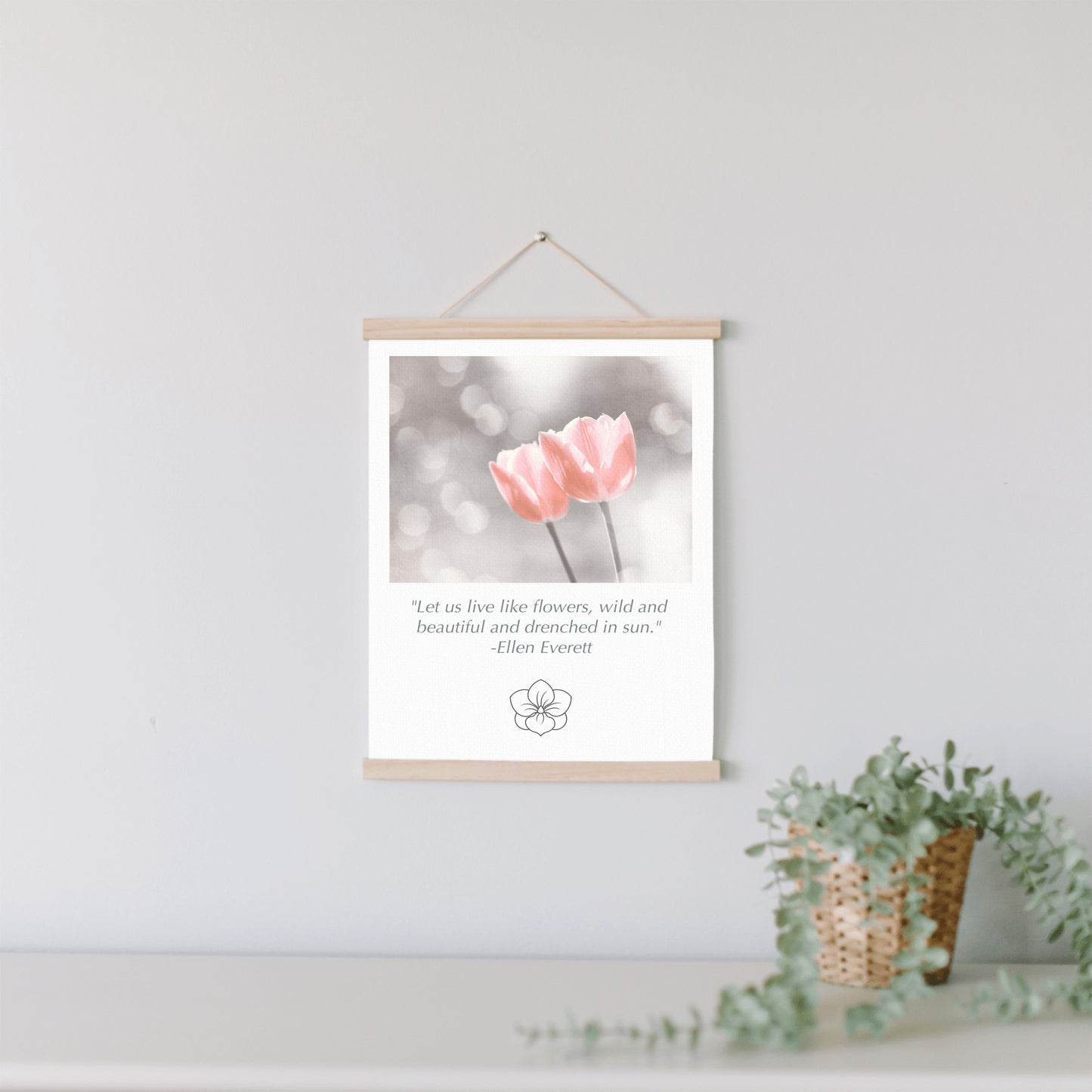 Tulip Flowers, Peach Coral Nature Wall Art