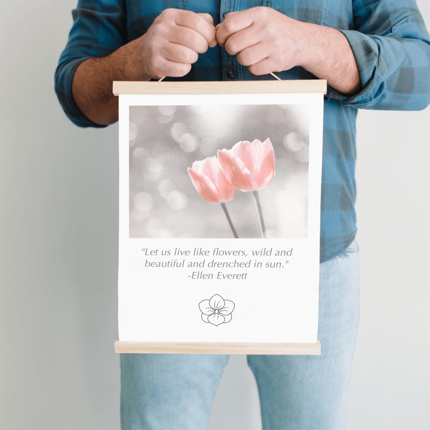 Tulip Flowers, Peach Coral Nature Wall Art