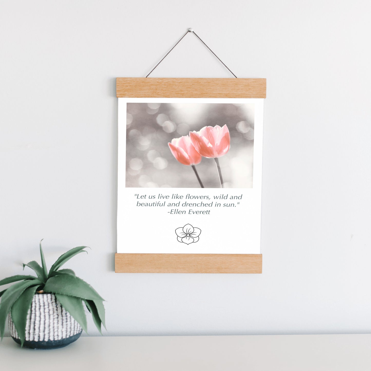 Tulip Flowers, Peach Coral Nature Wall Art