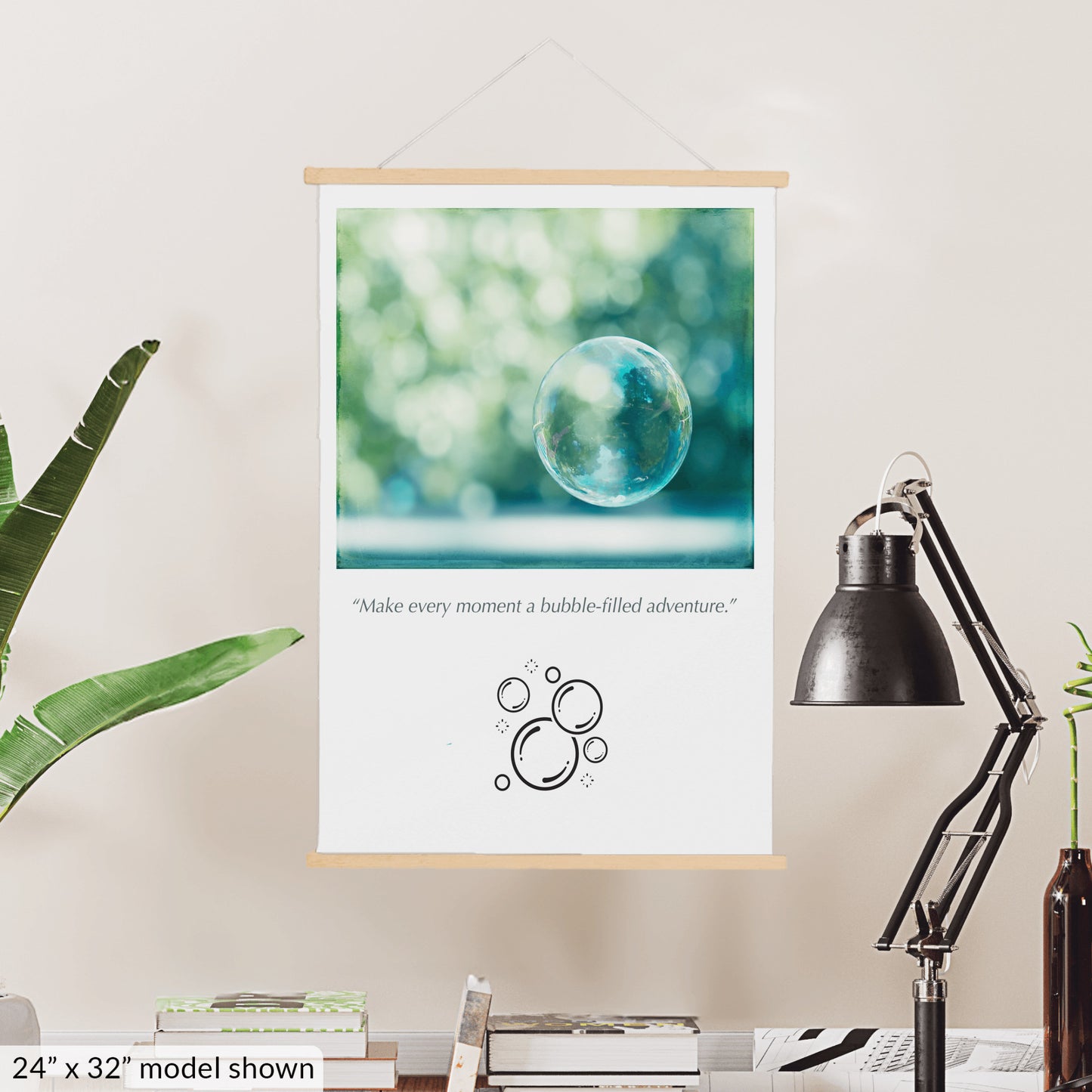 Bubble Wall Art, Bathroom Hanging Canvas