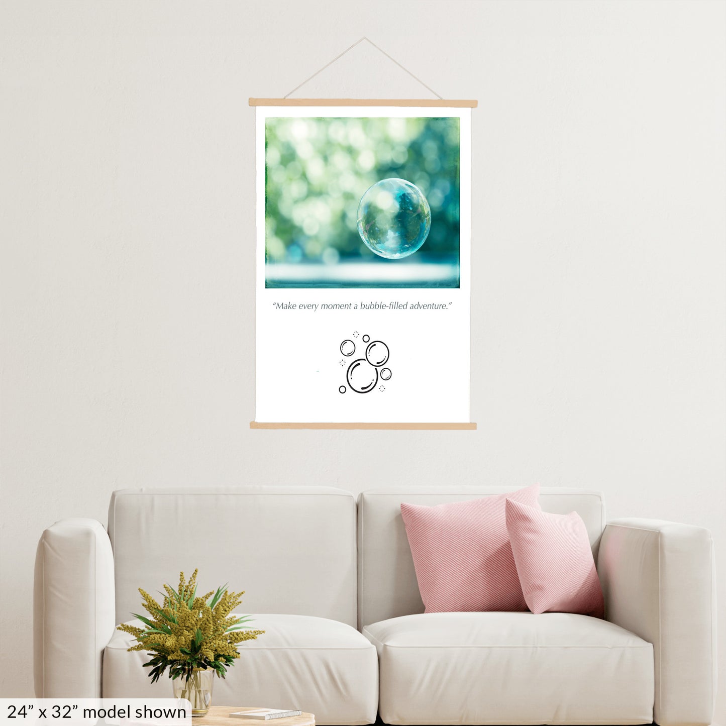 Bubble Wall Art, Bathroom Hanging Canvas