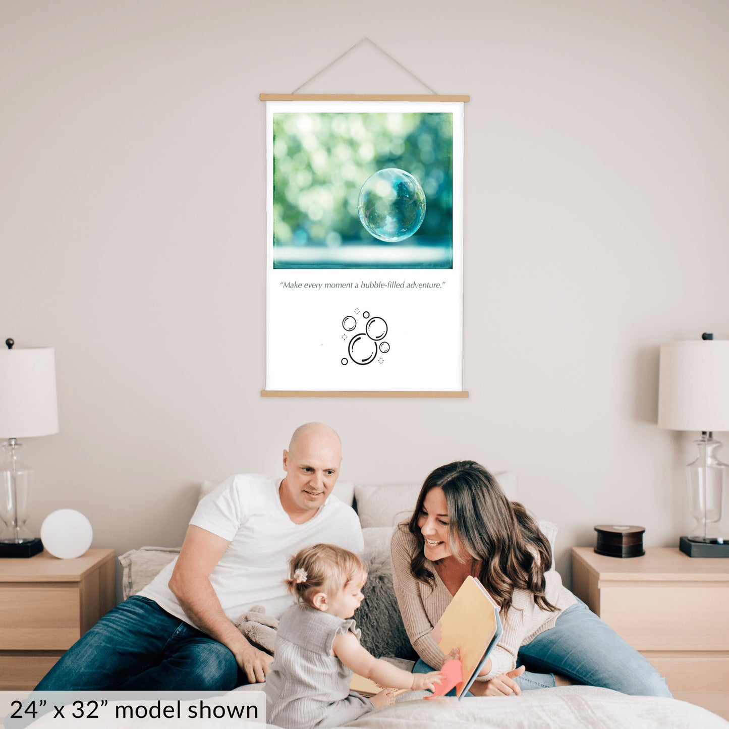 Bubble Wall Art, Bathroom Hanging Canvas