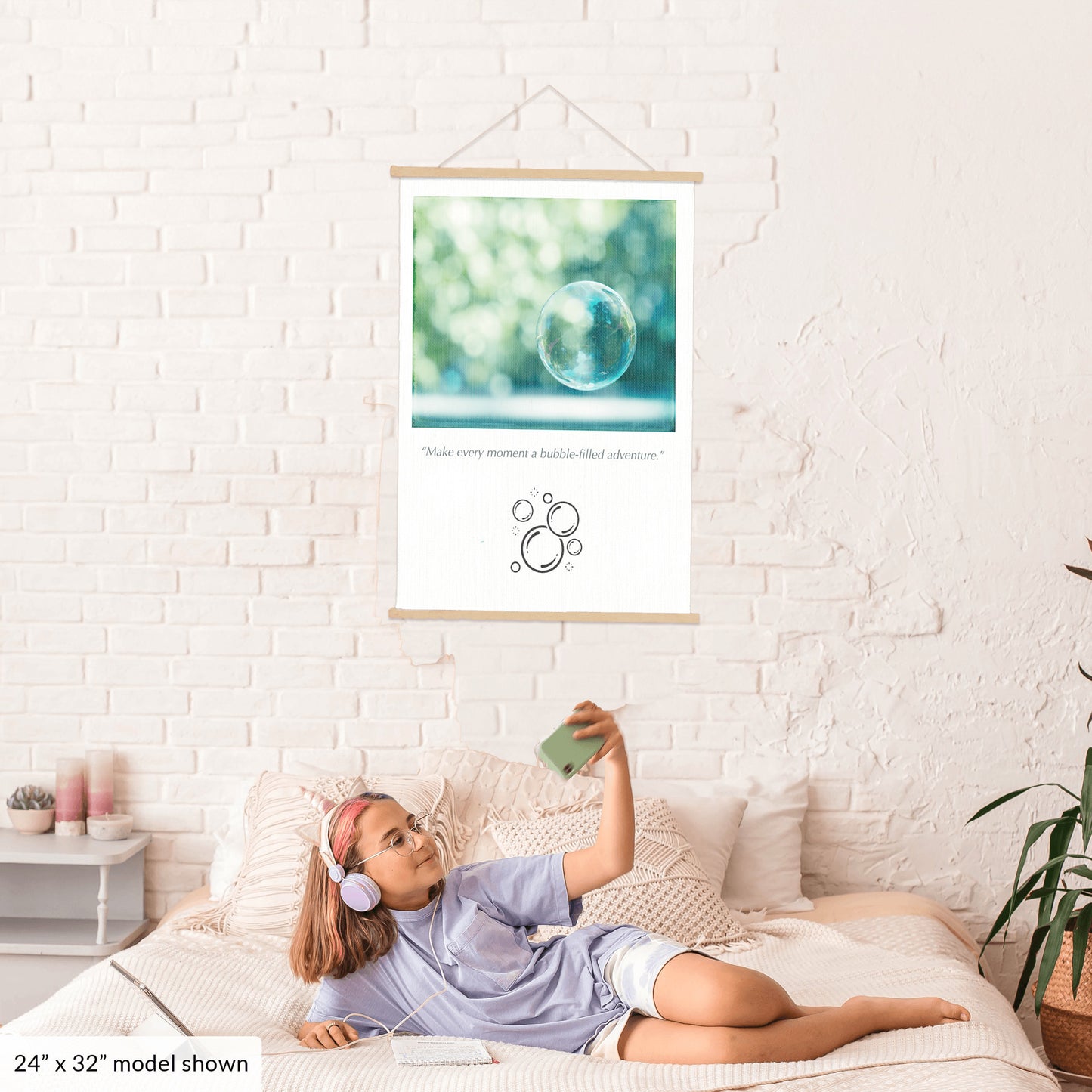 Bubble Wall Art, Bathroom Hanging Canvas