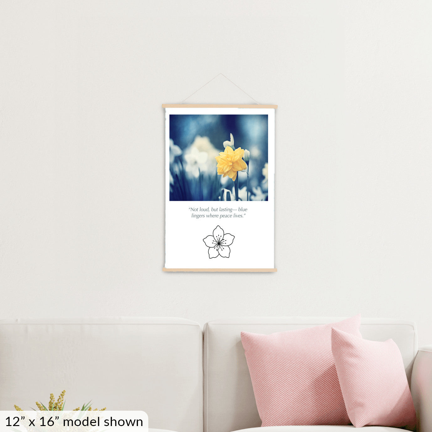 Blue Yellow Nature Flower Canvas