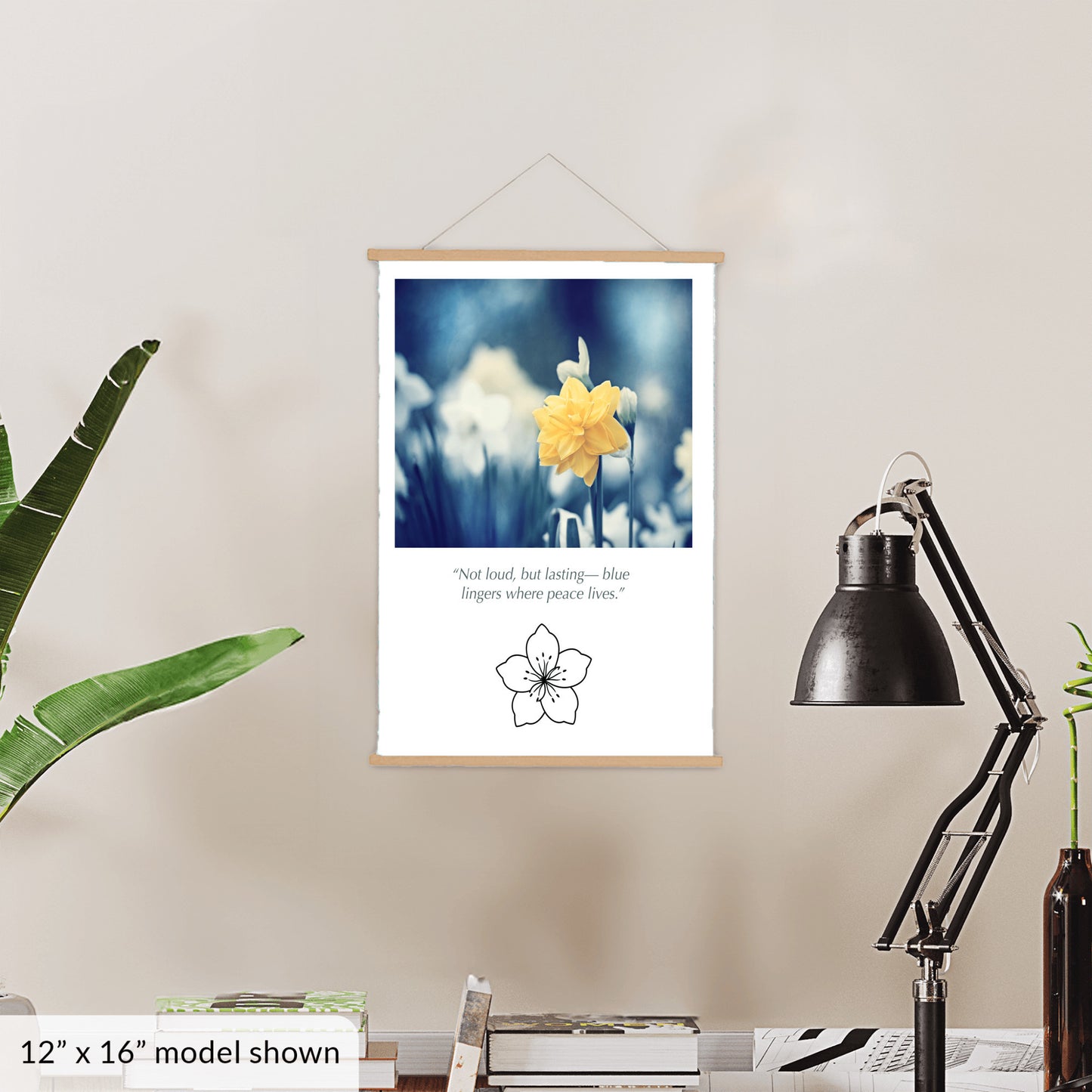 Blue Yellow Nature Flower Canvas