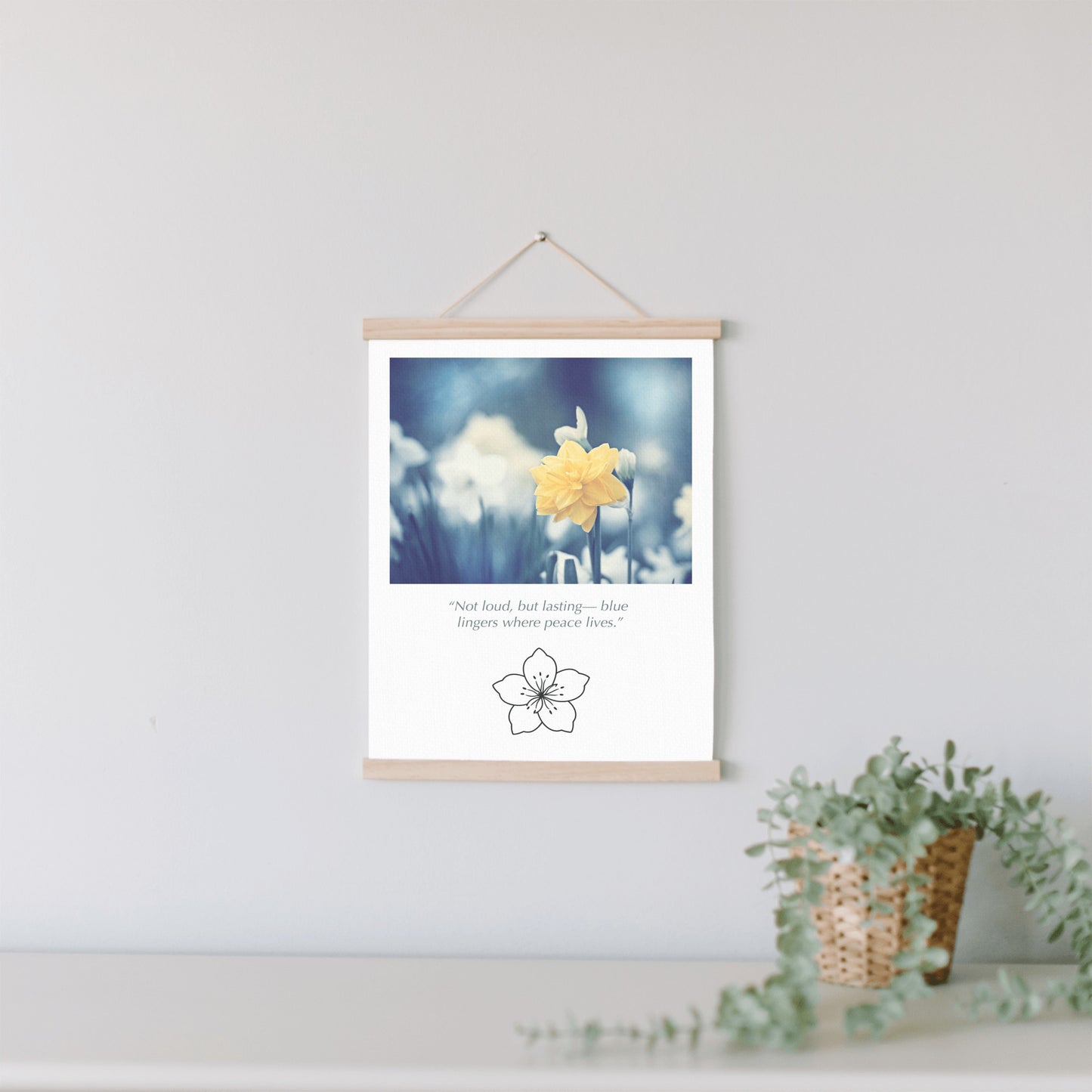 Blue Yellow Nature Flower Canvas