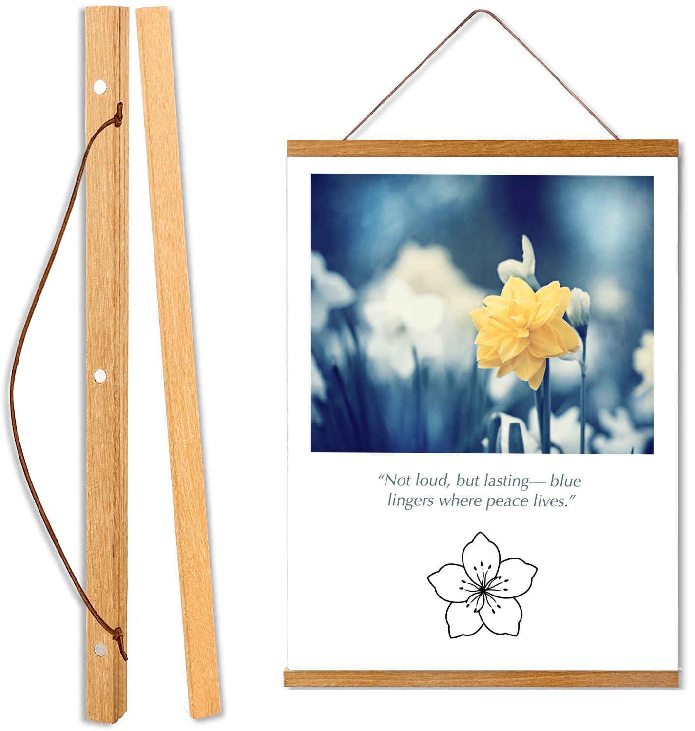 Blue Yellow Nature Flower Canvas