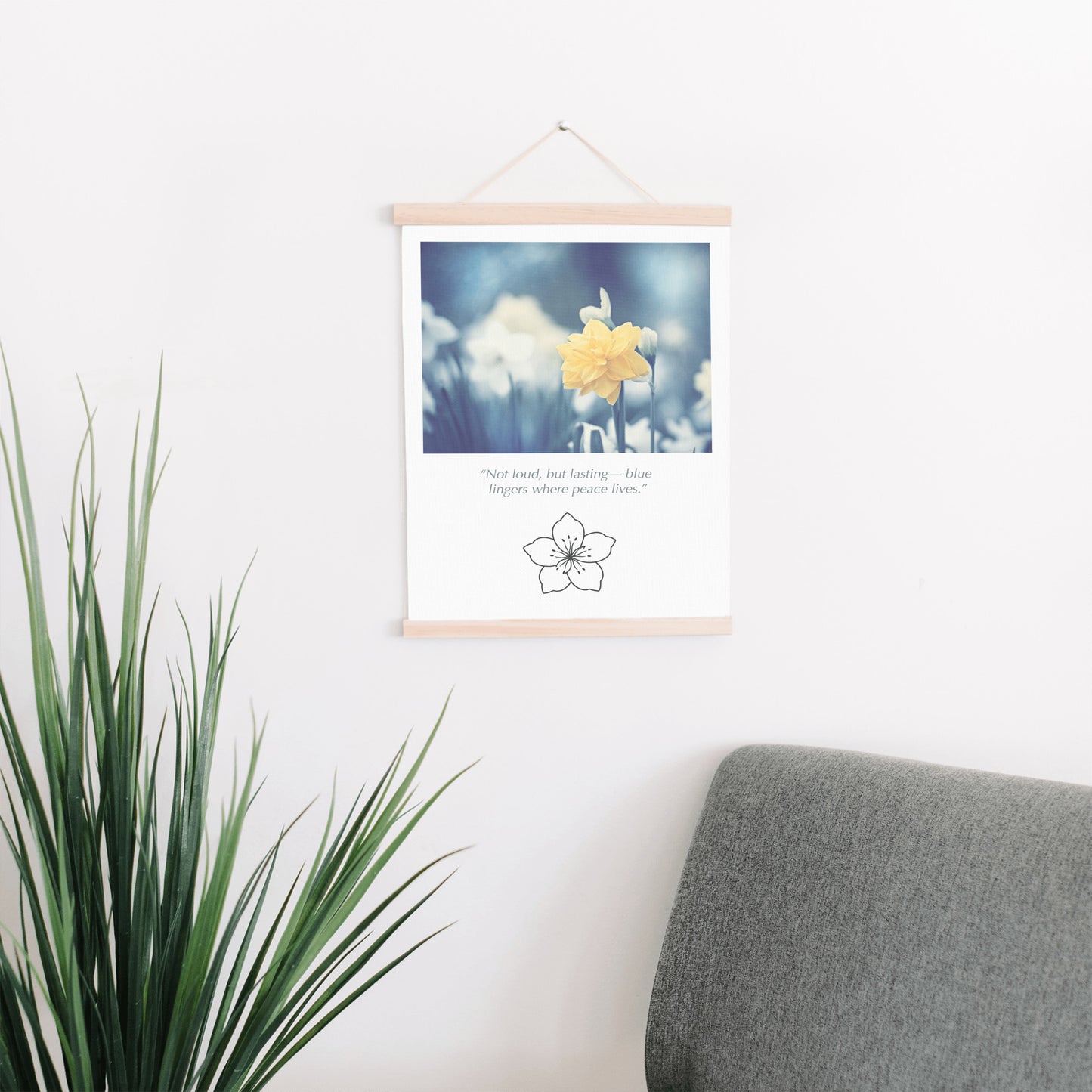 Blue Yellow Nature Flower Canvas