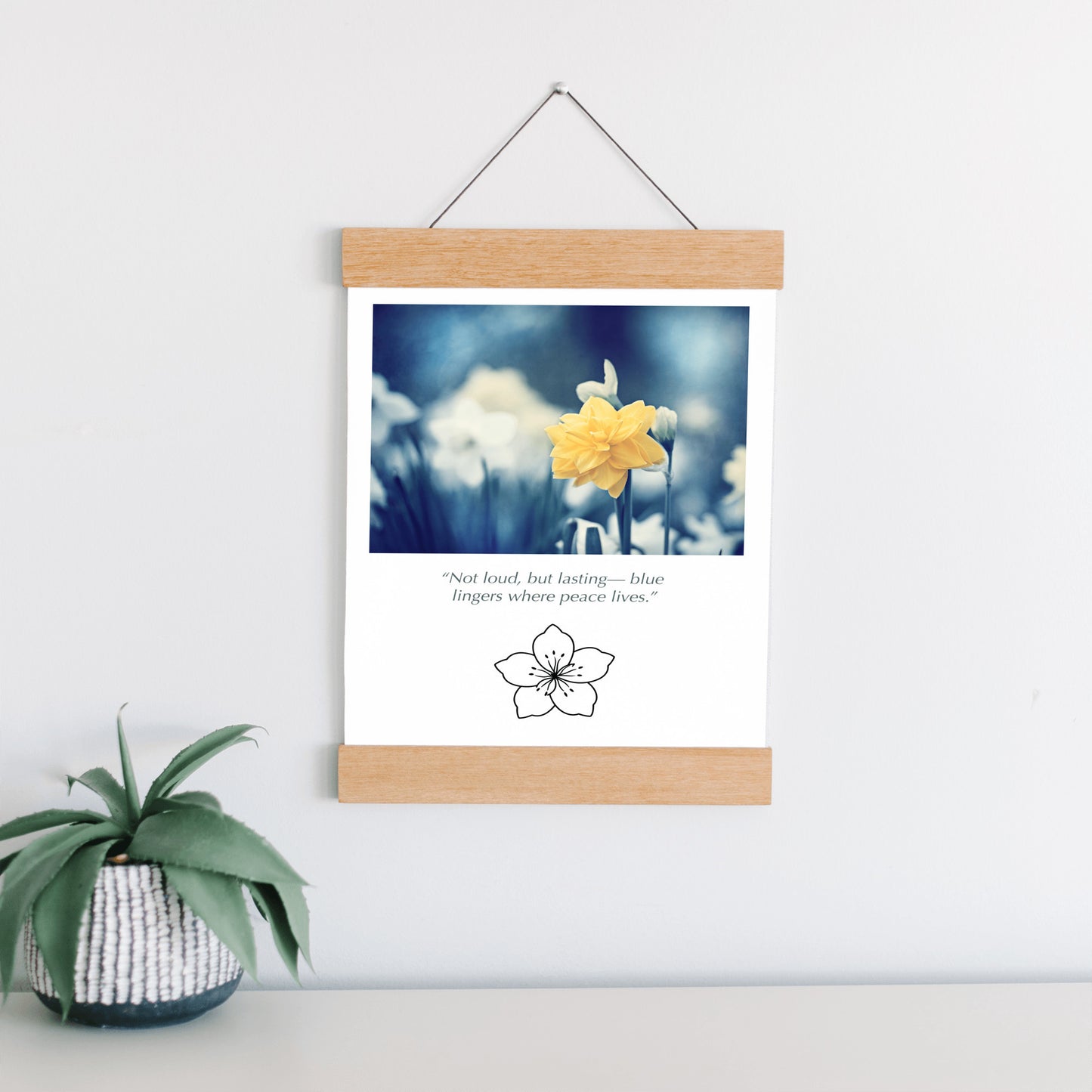 Blue Yellow Nature Flower Canvas