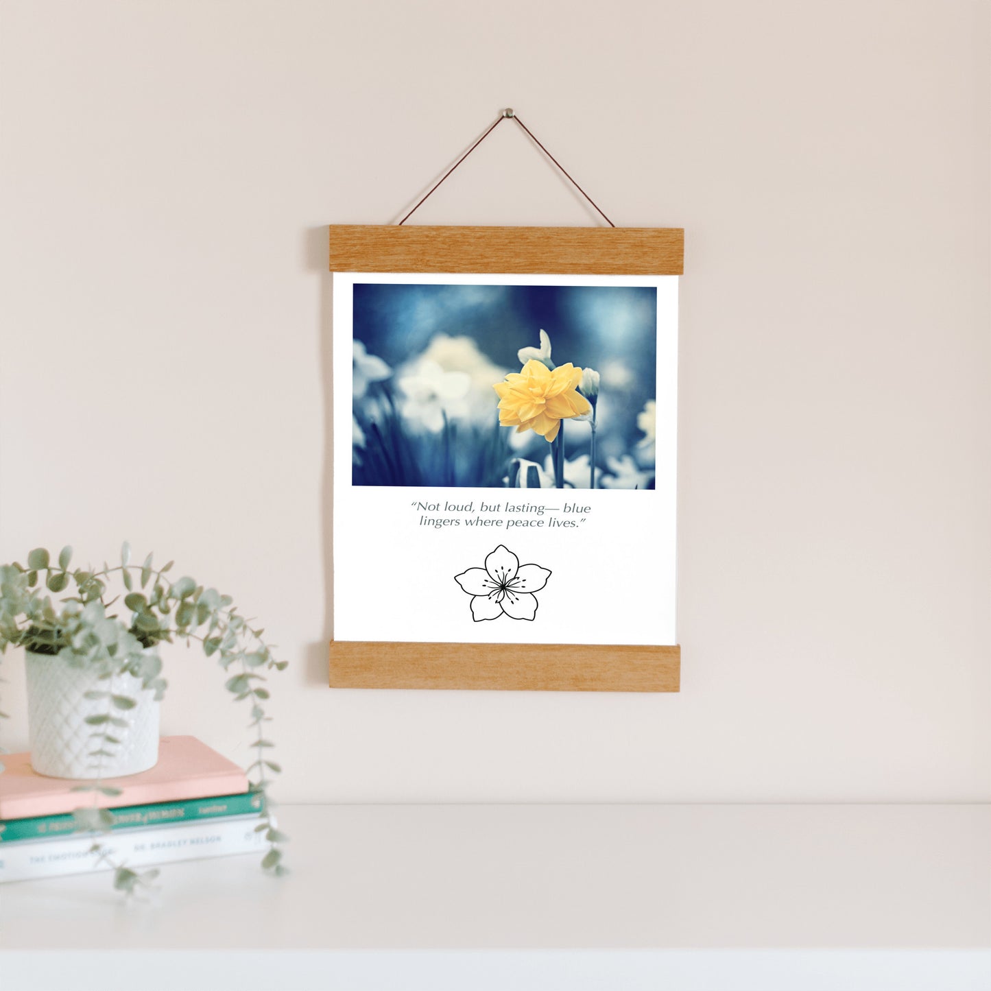 Blue Yellow Nature Flower Canvas