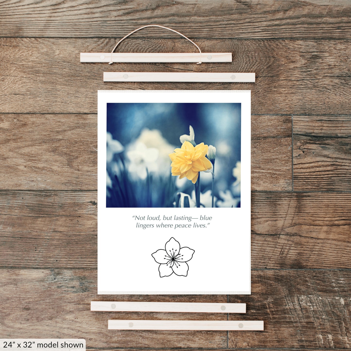 Blue Yellow Nature Flower Canvas