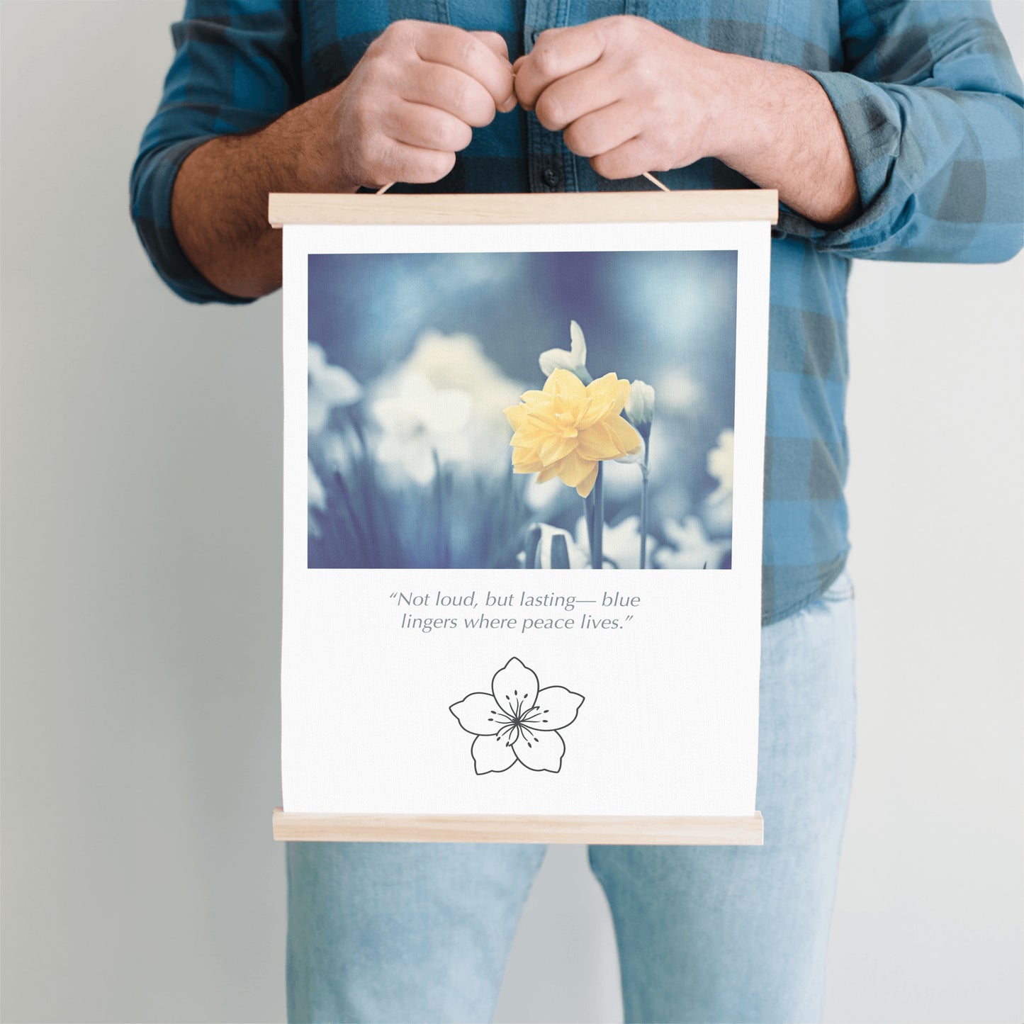 Blue Yellow Nature Flower Canvas