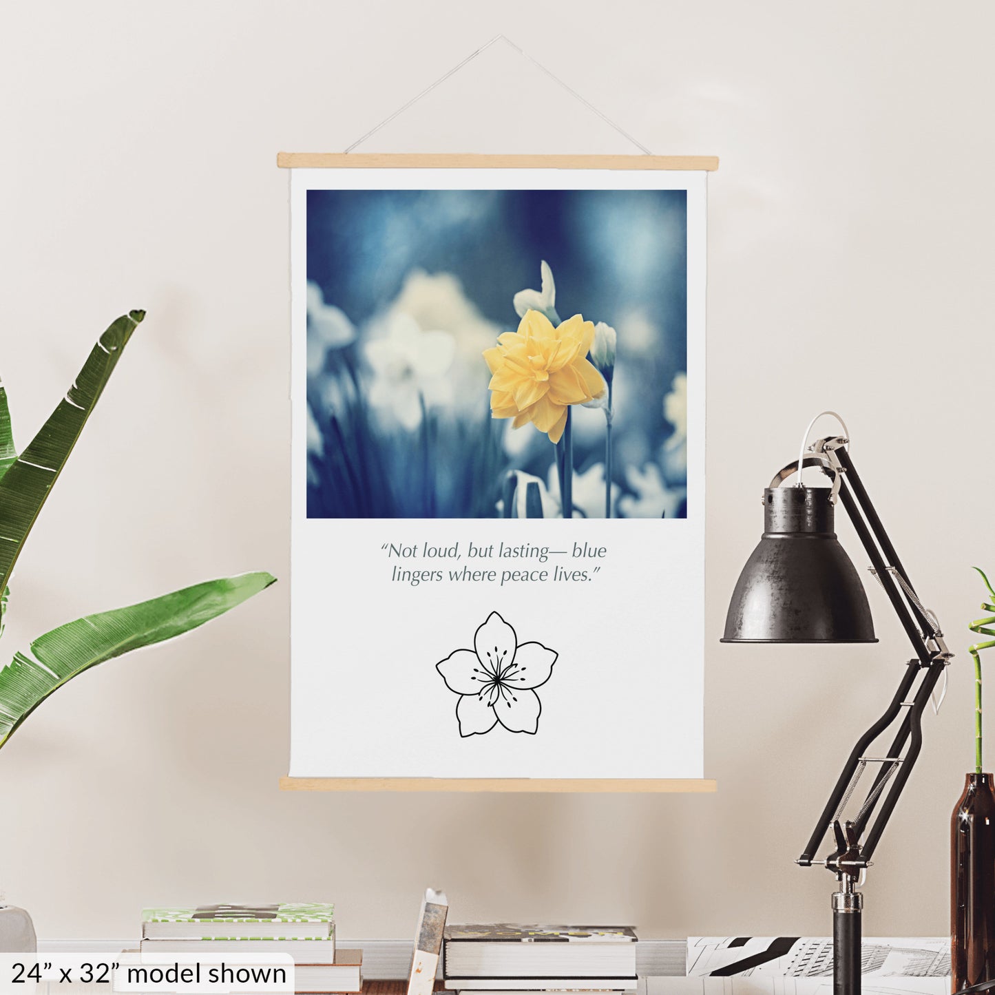 Blue Yellow Nature Flower Canvas