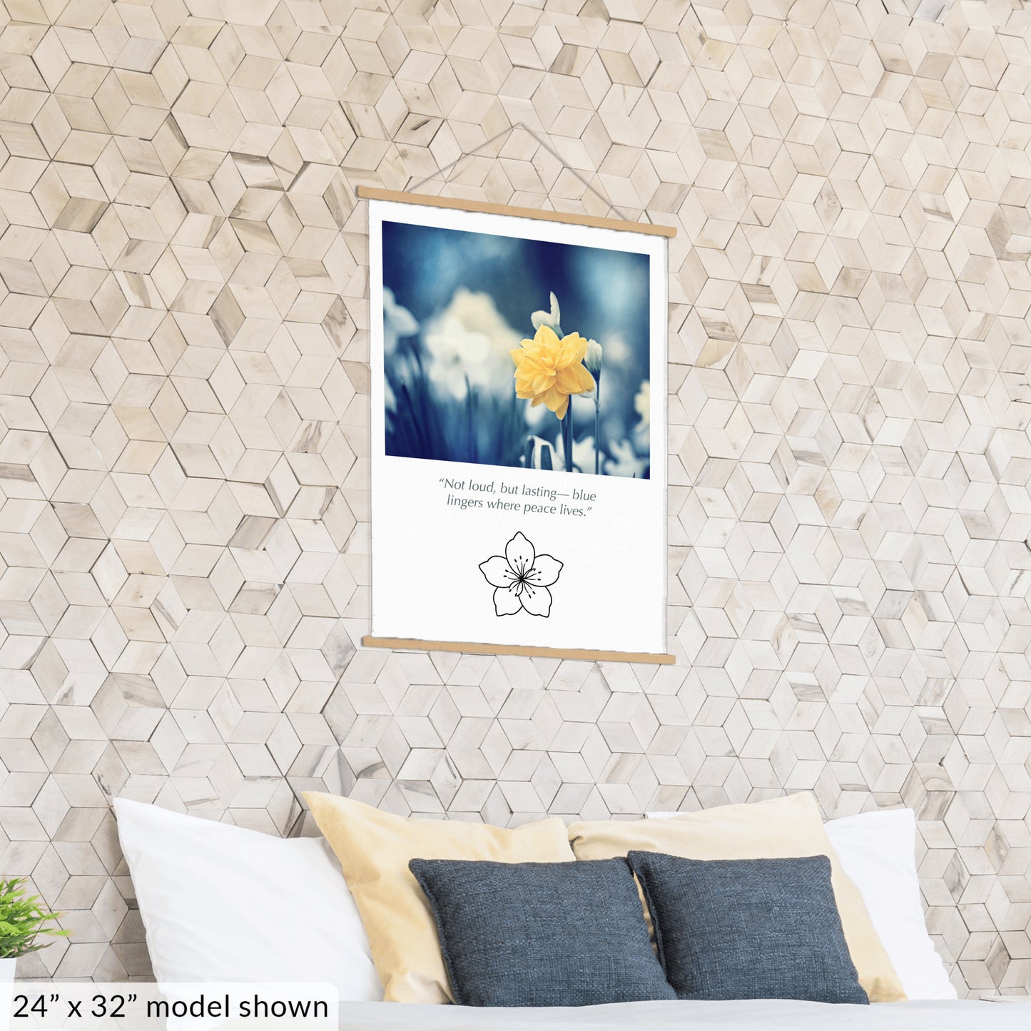 Blue Yellow Nature Flower Canvas
