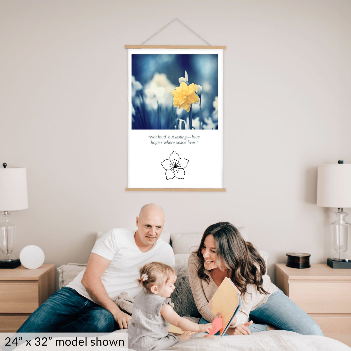 Blue Yellow Nature Flower Canvas