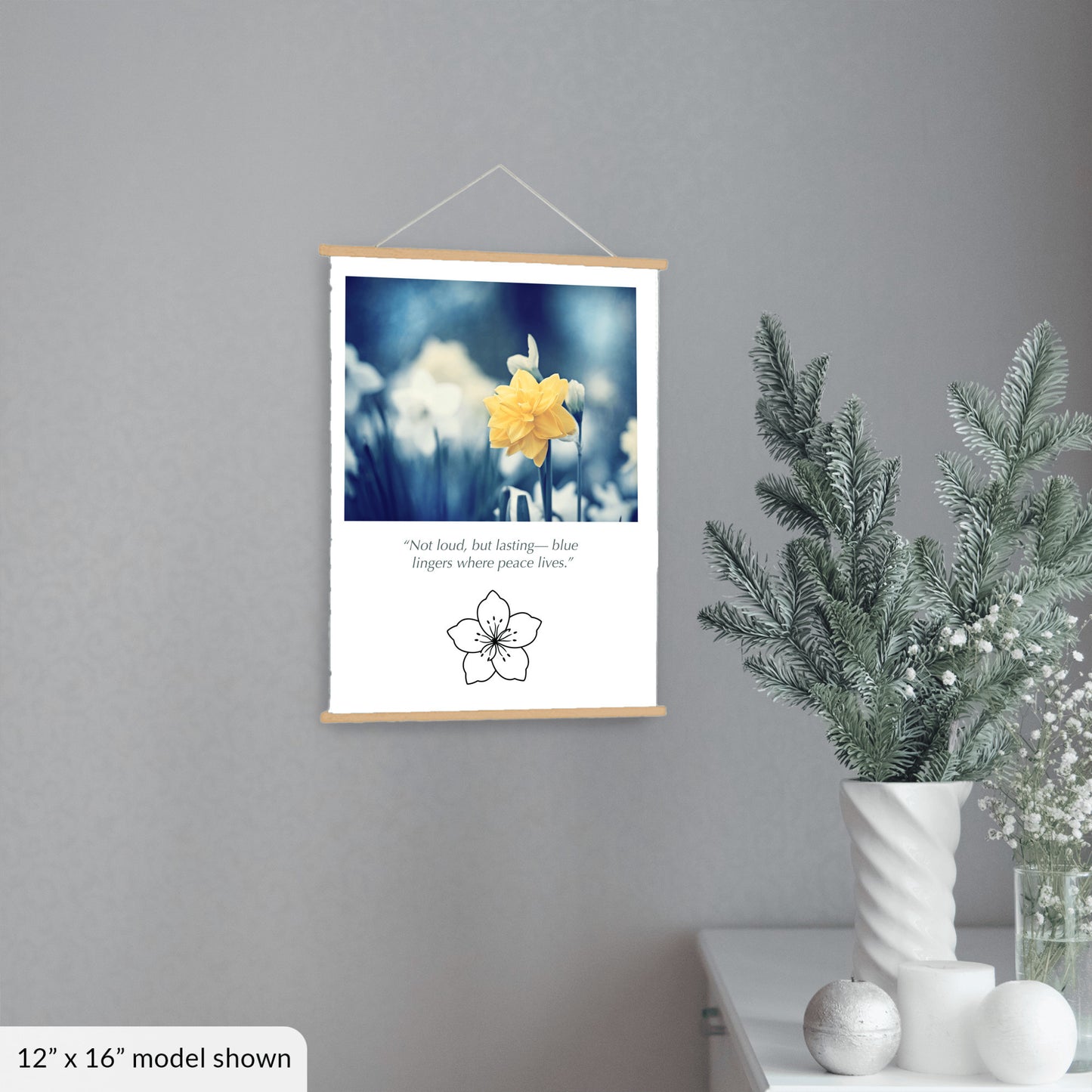 Blue Yellow Nature Flower Canvas