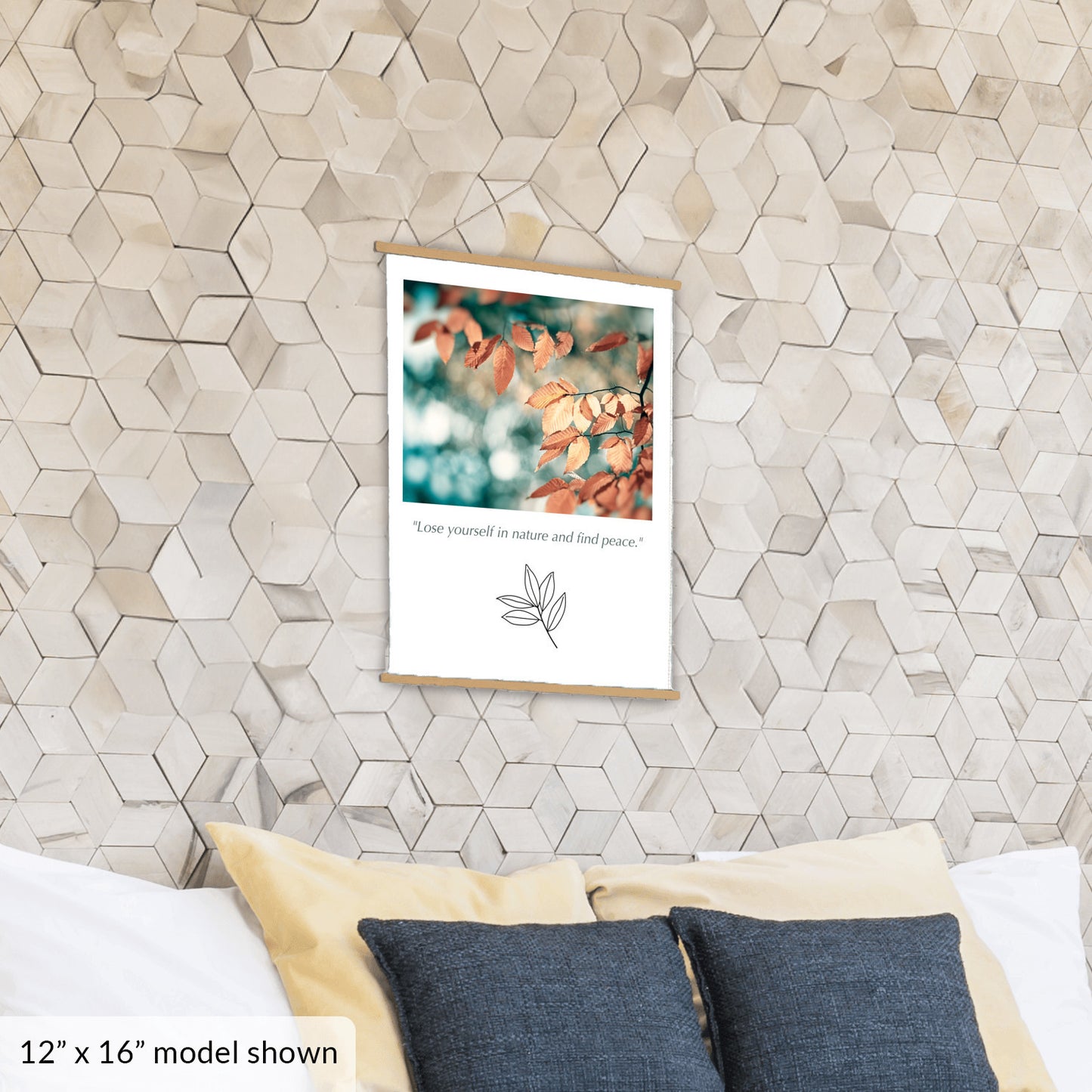 Nature Hanging Canvas, Teal Brown Copper
