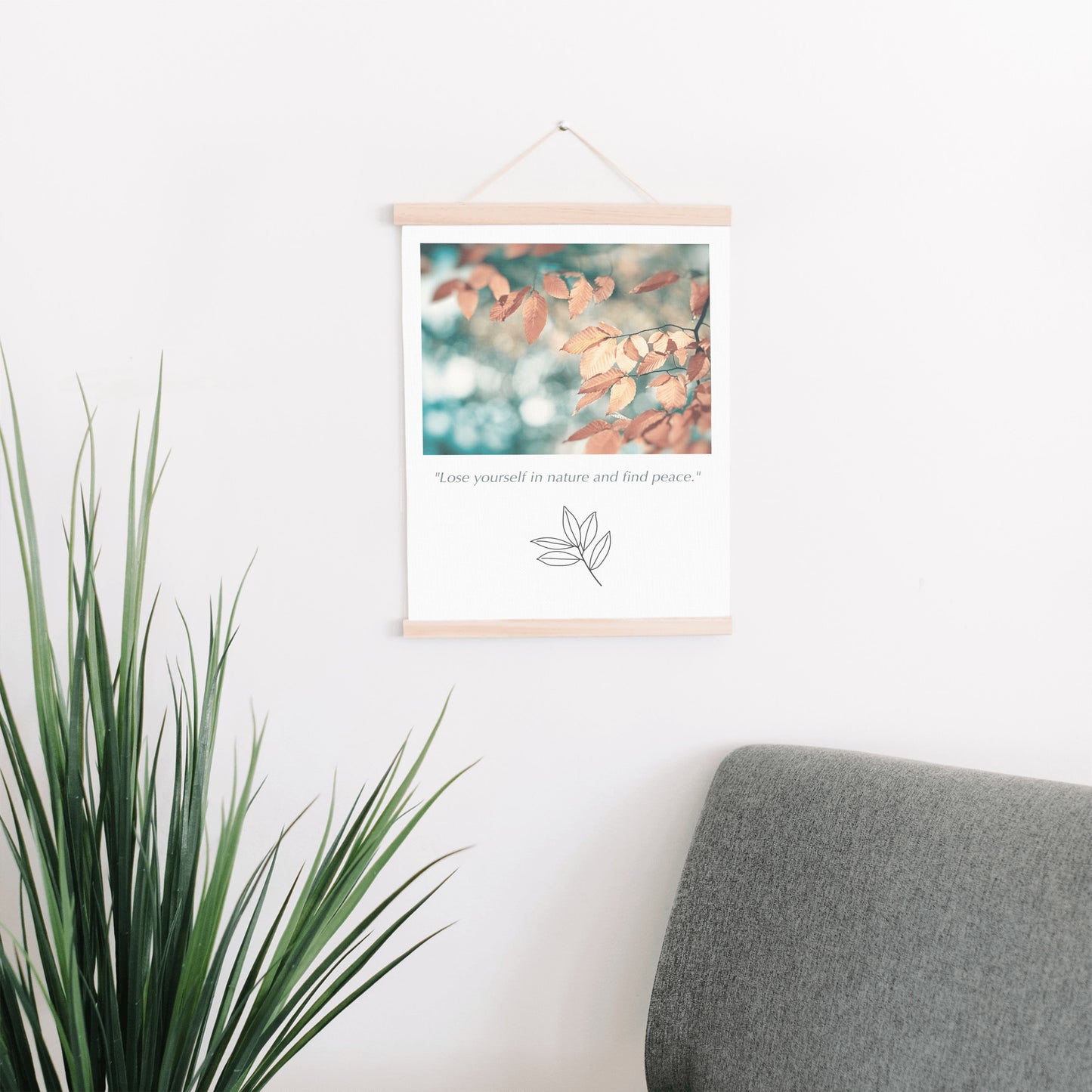 Nature Hanging Canvas, Teal Brown Copper
