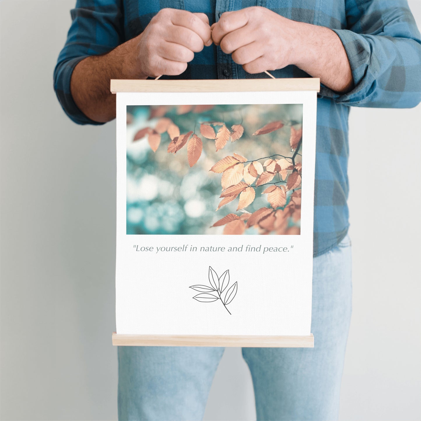 Nature Hanging Canvas, Teal Brown Copper