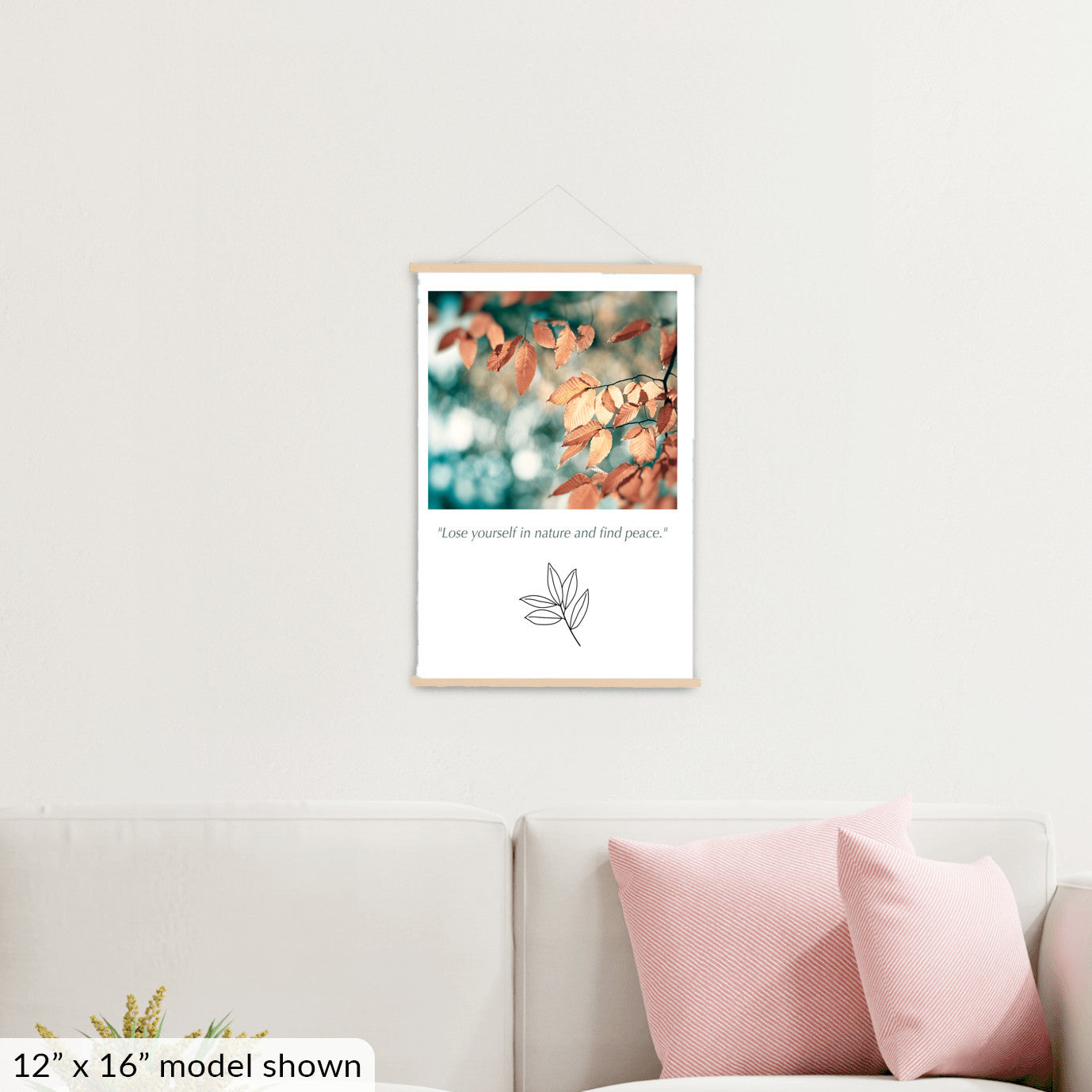 Nature Hanging Canvas, Teal Brown Copper