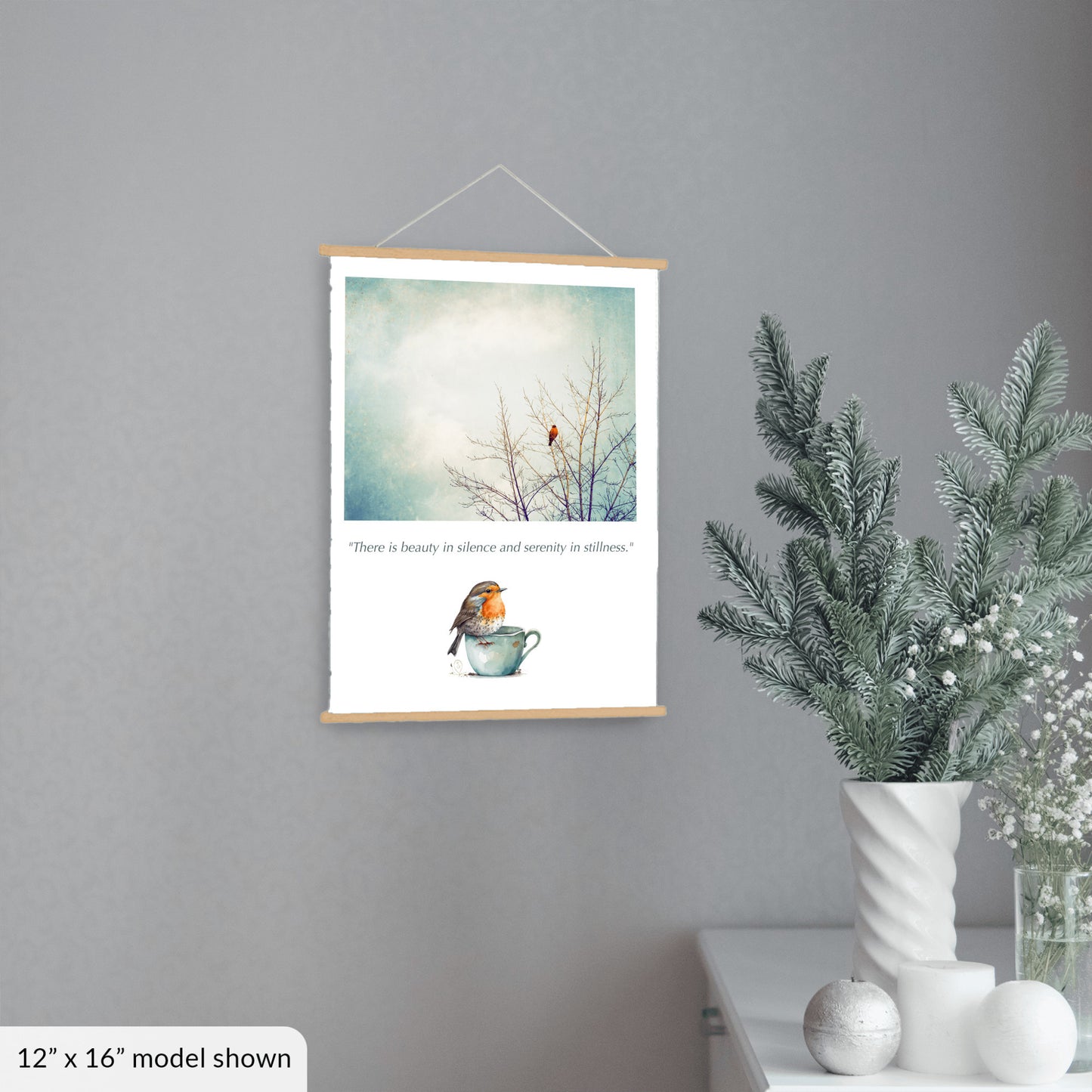 Robin Bird in Tree Hanging Canvas