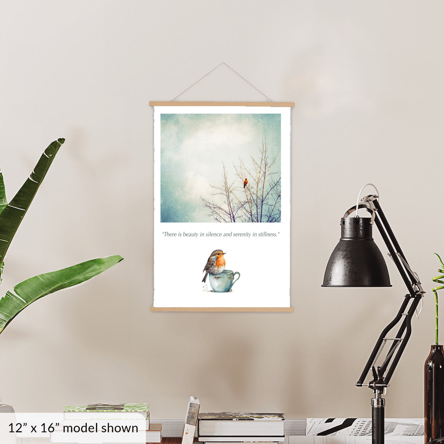 Robin Bird in Tree Hanging Canvas