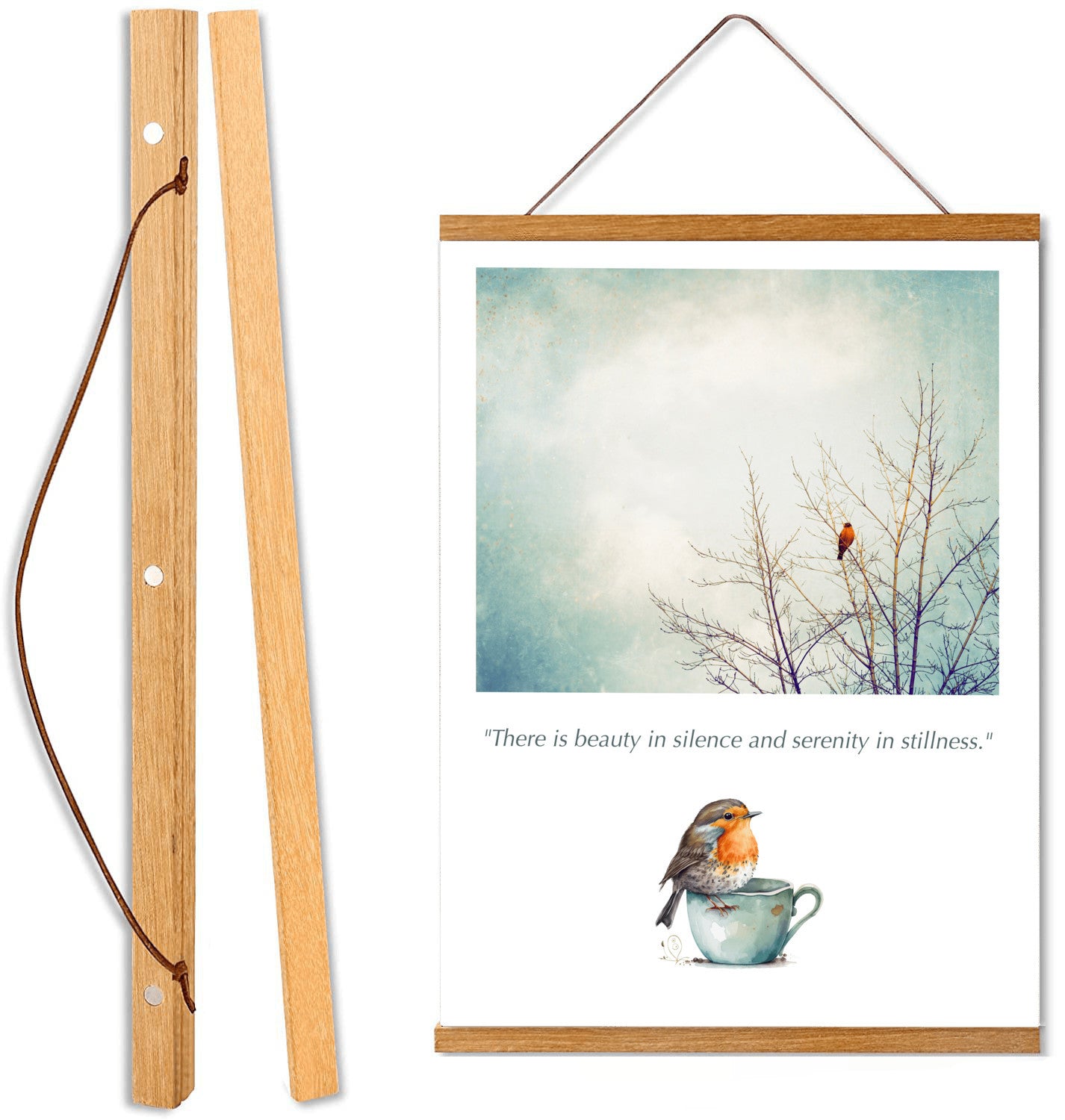 Robin Bird in Tree Hanging Canvas