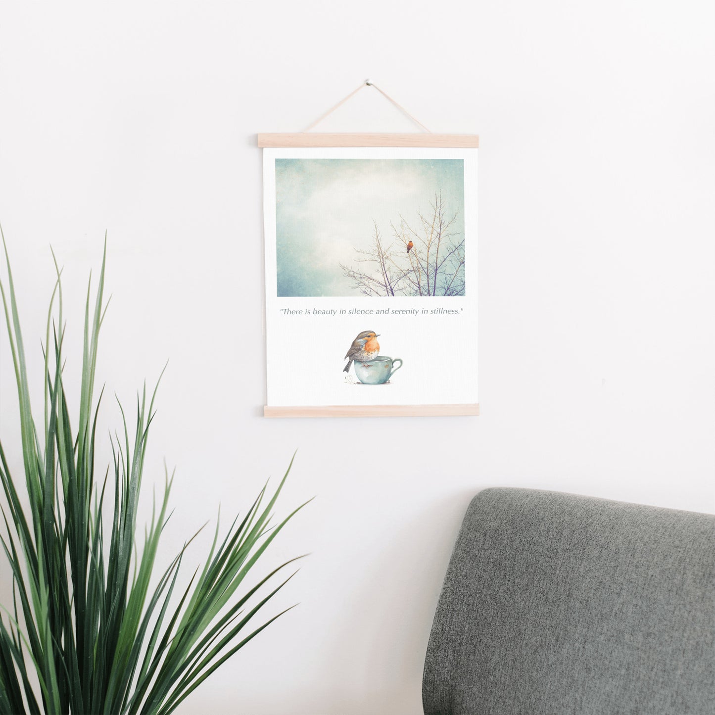 Robin Bird in Tree Hanging Canvas