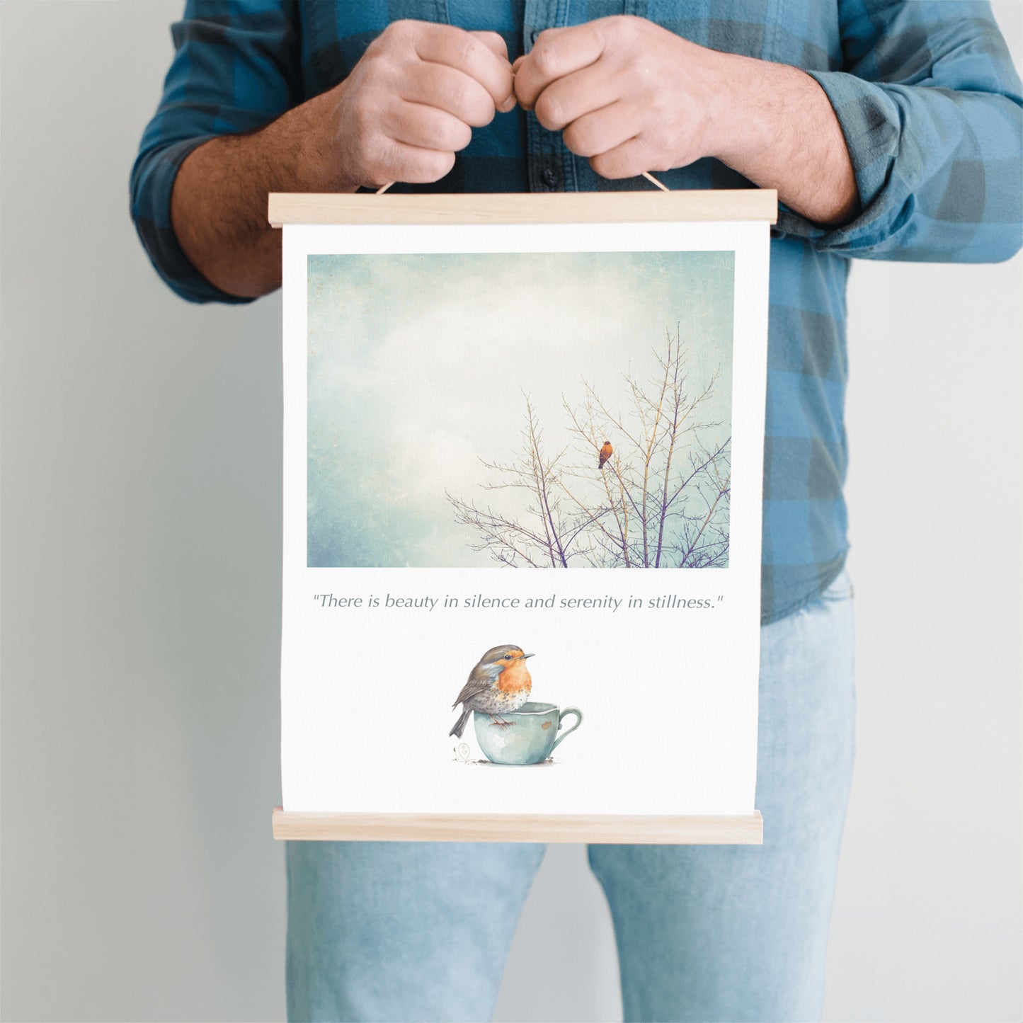 Robin Bird in Tree Hanging Canvas