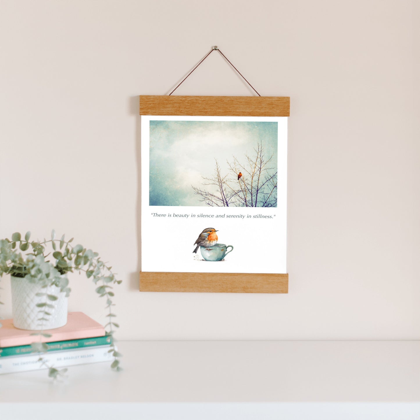 Robin Bird in Tree Hanging Canvas